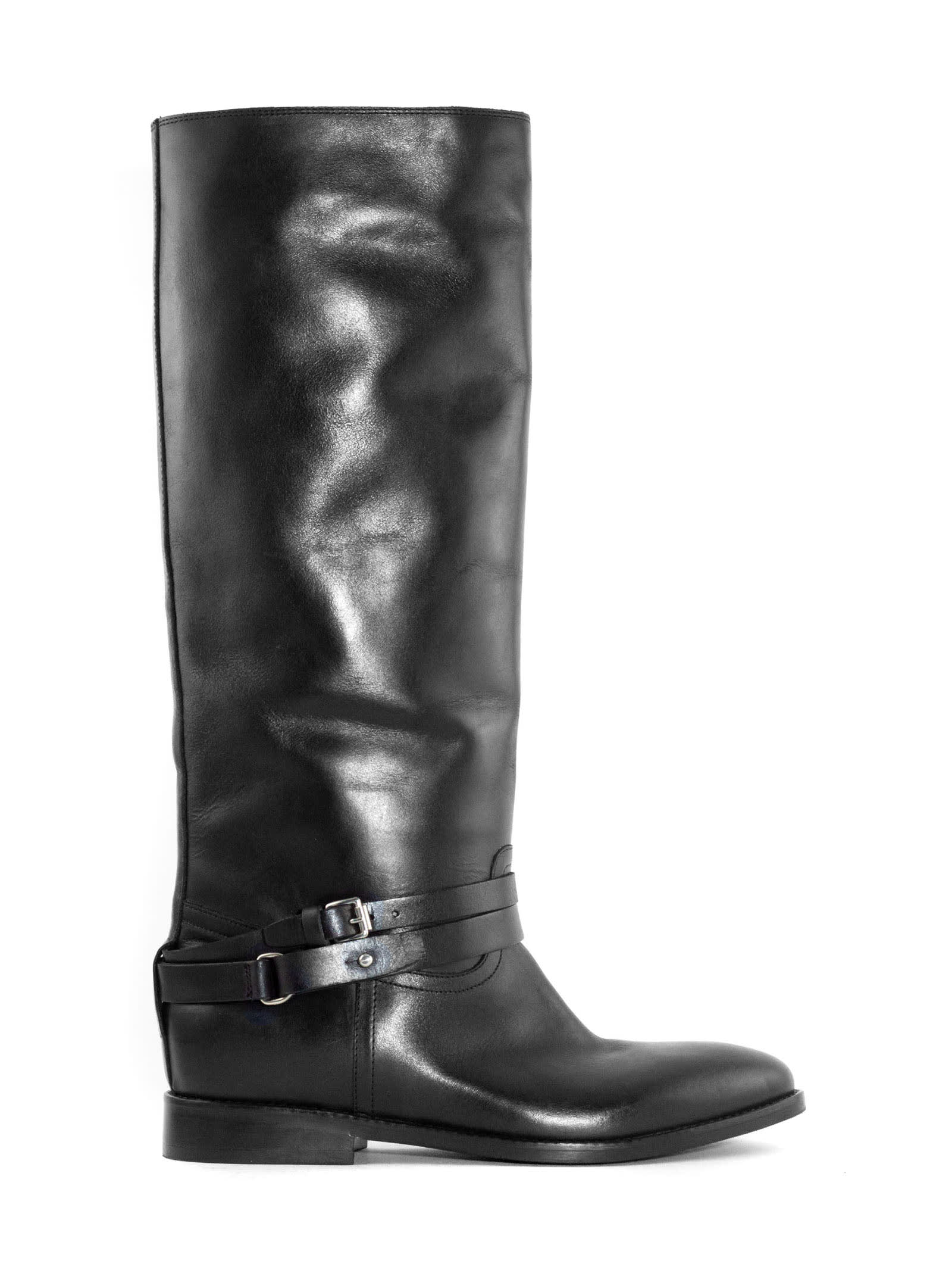 Black Leather High Boot