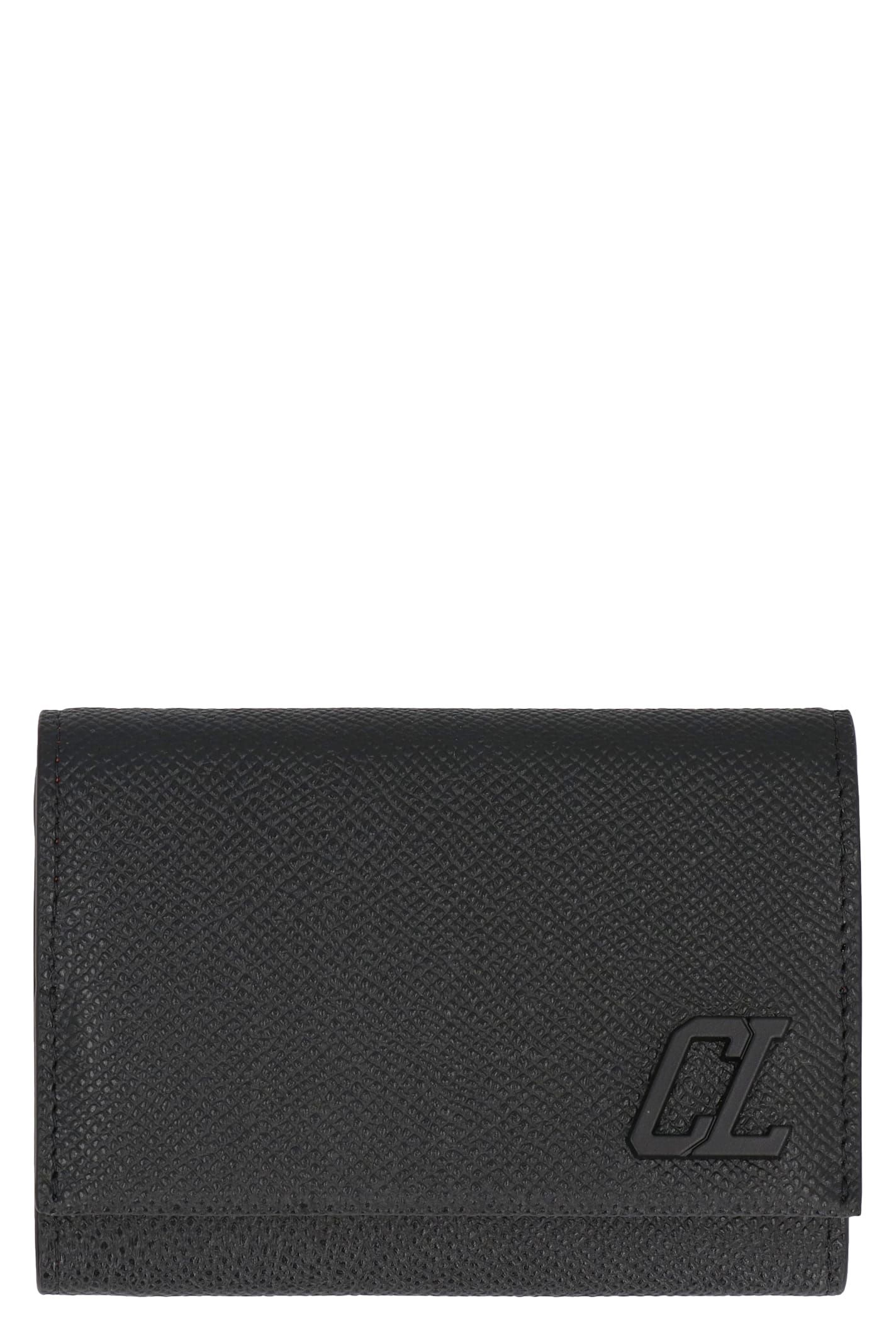 Shop Christian Louboutin Groovy Leather Wallet In Black