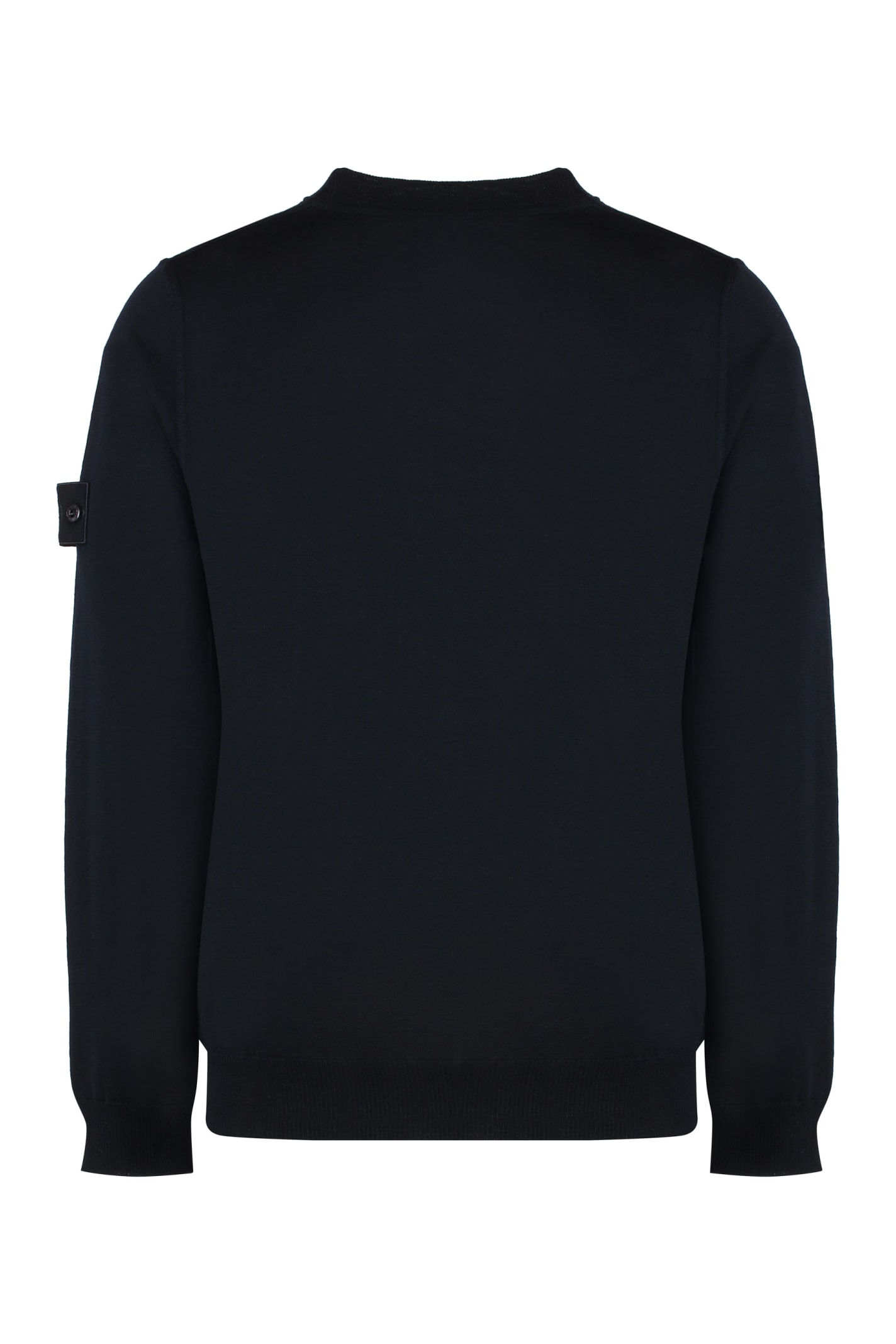 Shop Stone Island Ghost - Virgin Wool Crew-neck Sweater In Blue