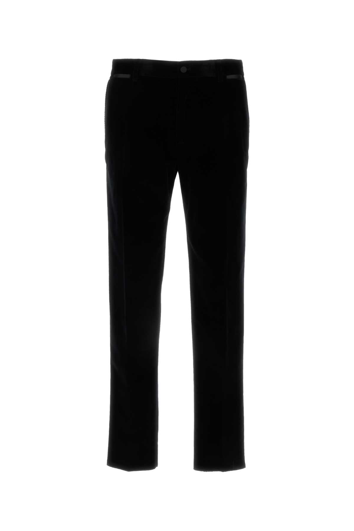 Shop Dolce & Gabbana Black Velvet Pant In Nero