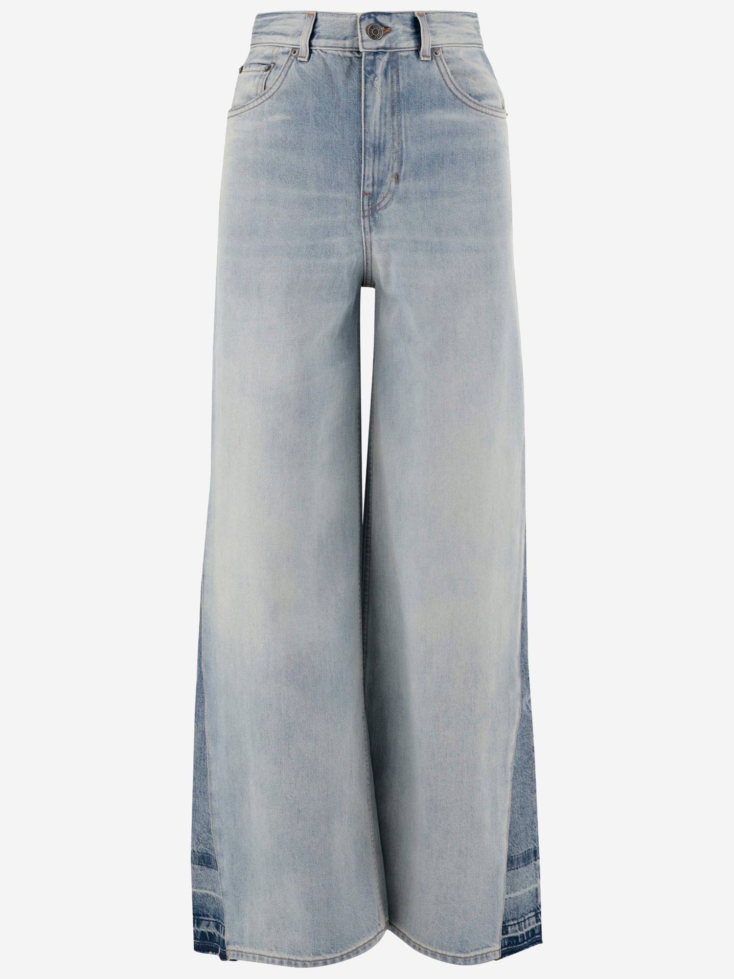 Shop Chloé Cotton Denim Jeans In Clear Blue