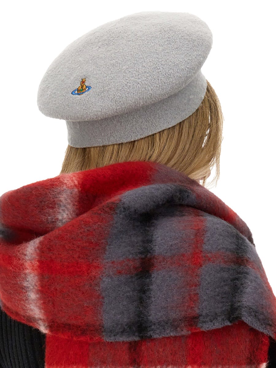 Shop Vivienne Westwood Wool Cap In Grey