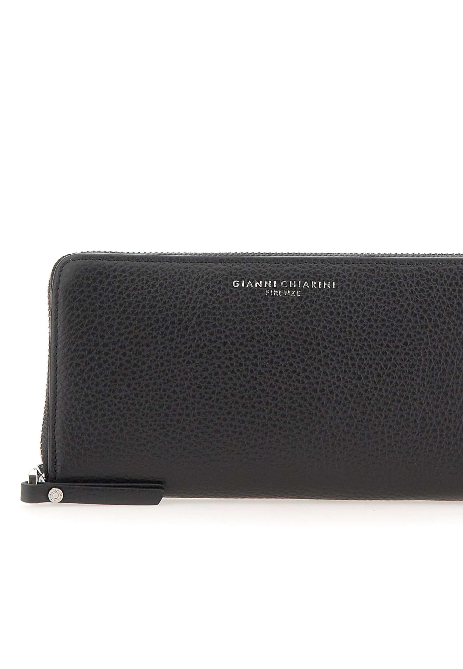 Shop Gianni Chiarini Grain Grained Leather Wallet In Black