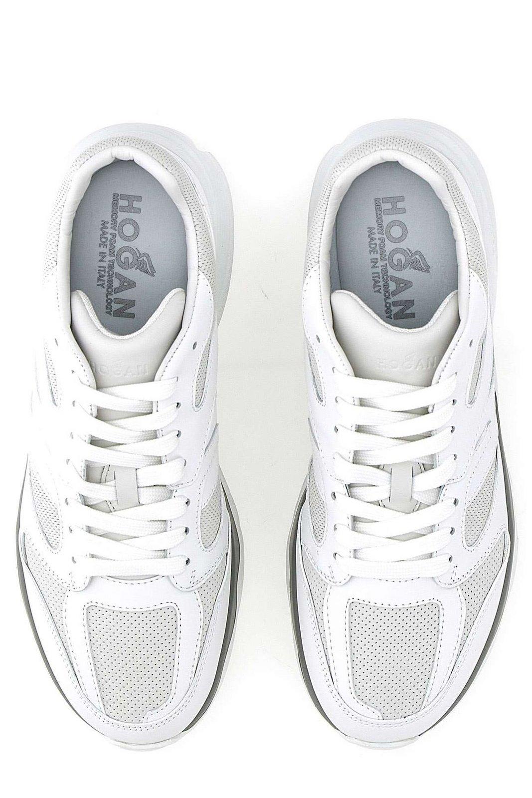 Shop Hogan Allac Panelled Lace-up Sneakers