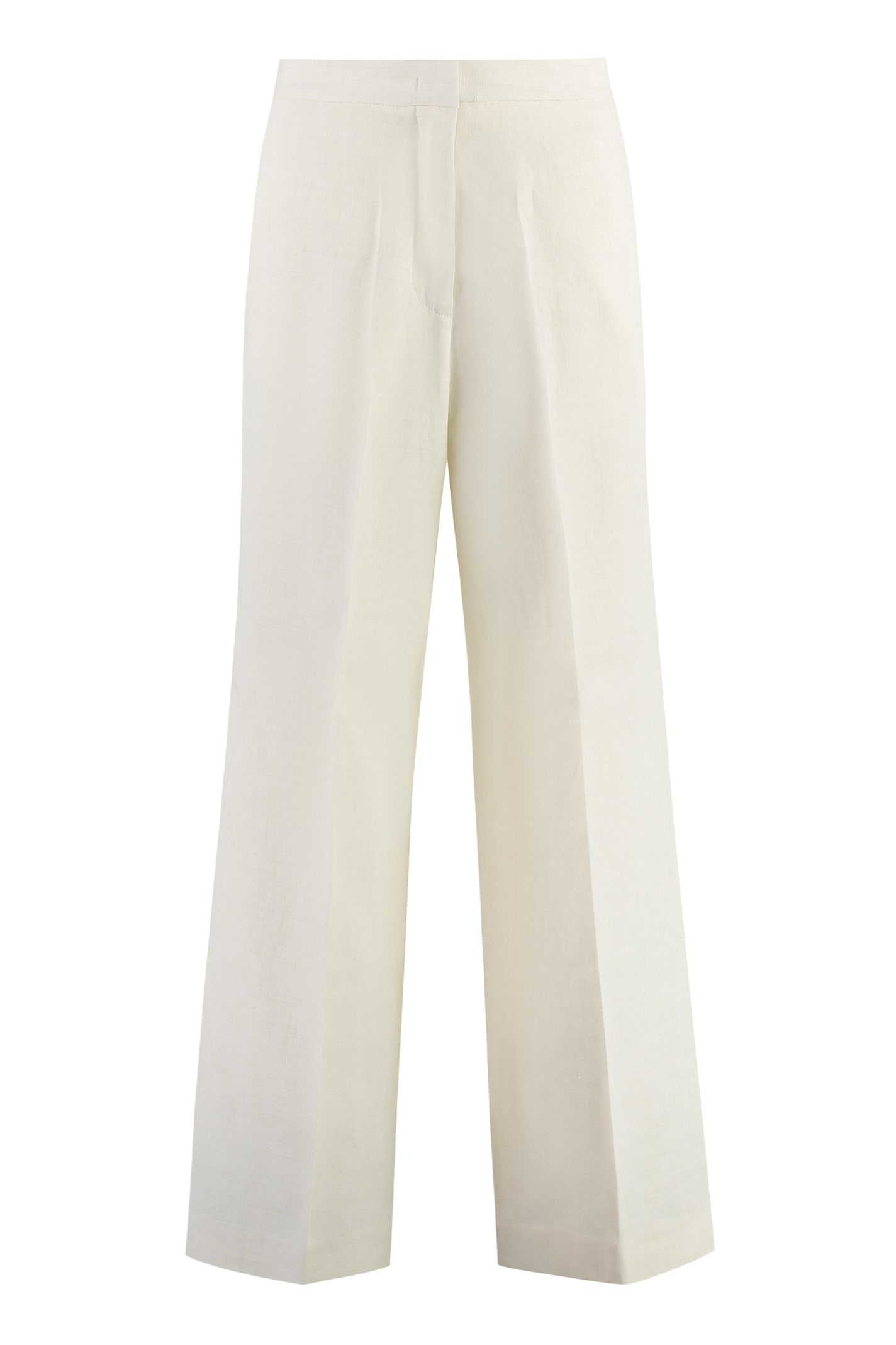Shop Fabiana Filippi High-waist Wide-leg Trousers In Ivory