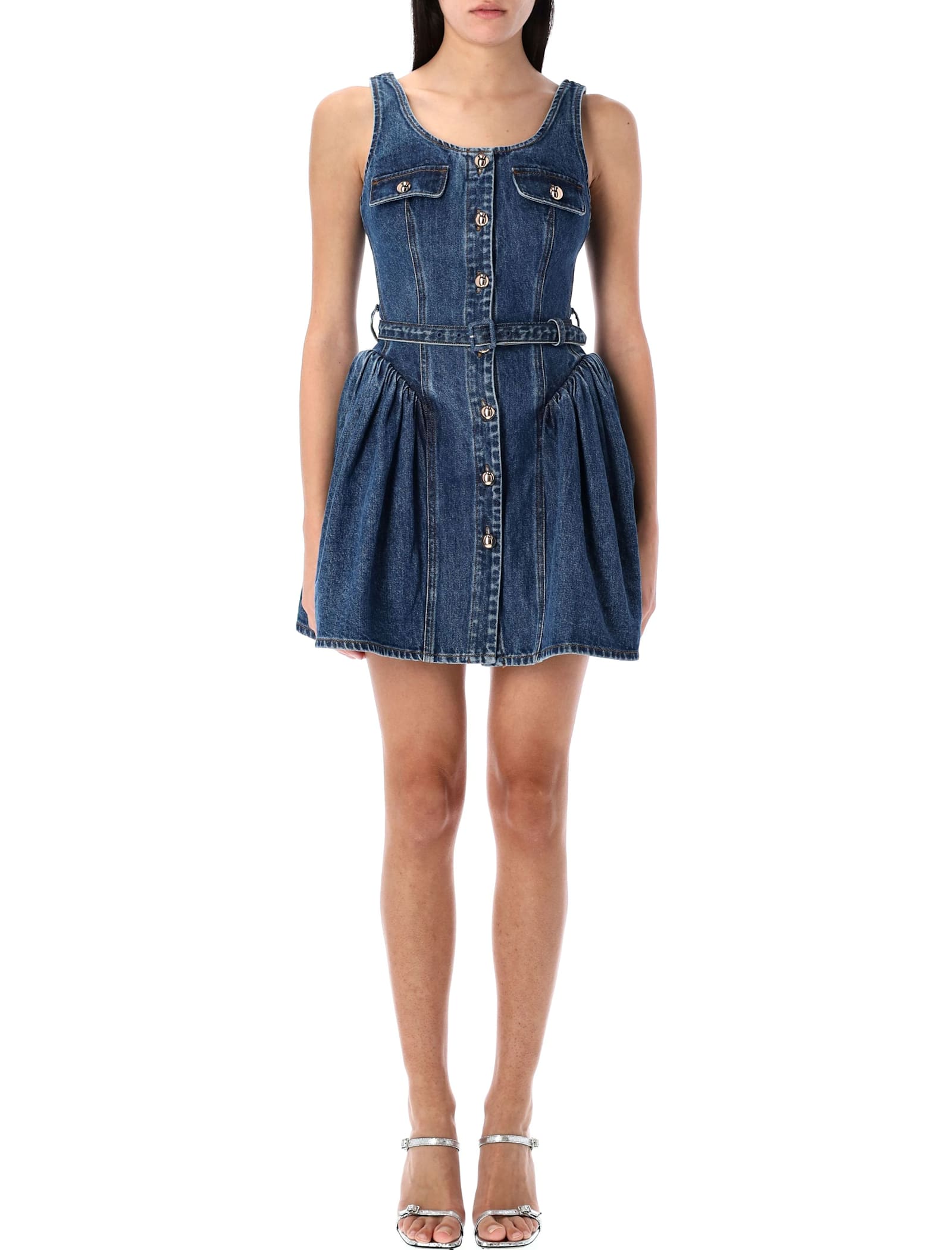 Flared Denim Mini Dress