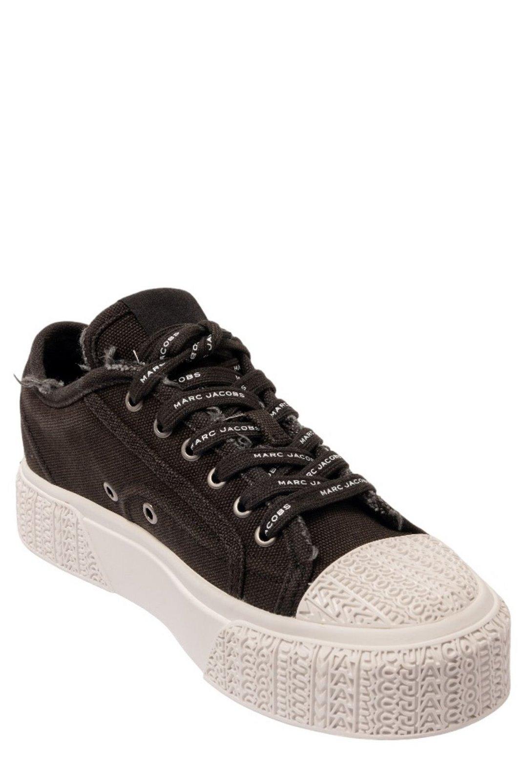 Shop Marc Jacobs Distressed Lace-up Sneakers In Black