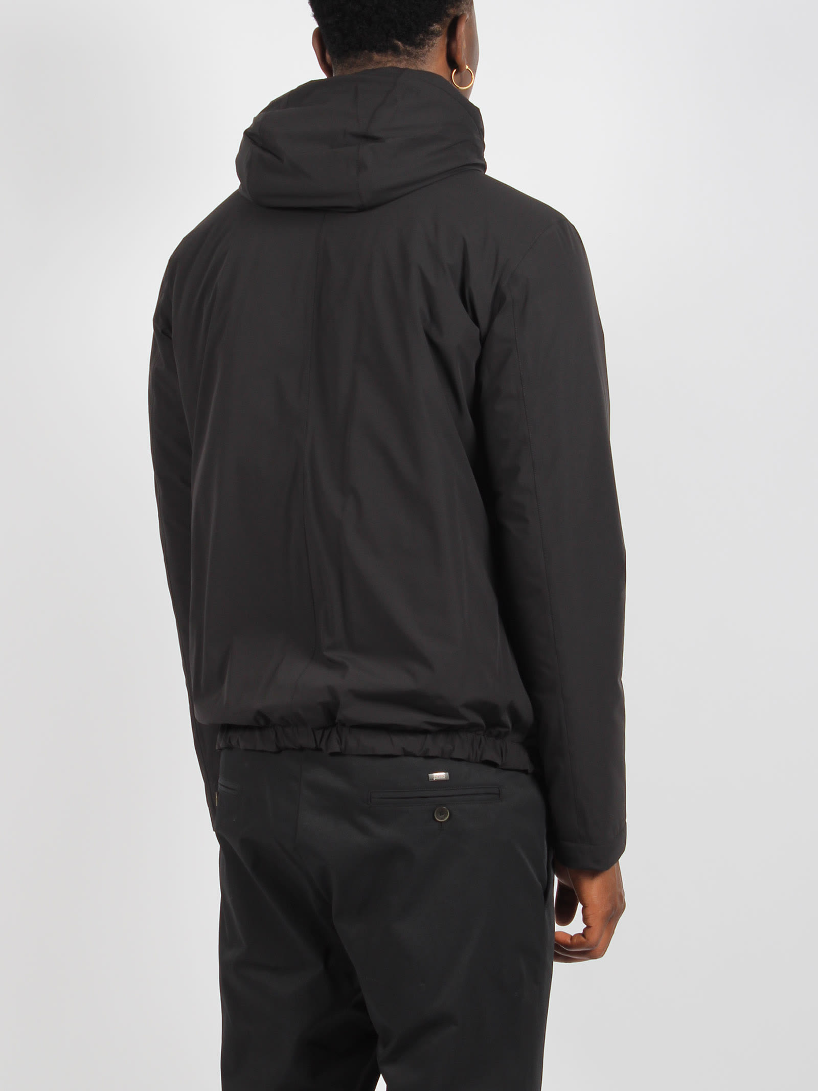 Shop Herno Nylon Bomber Jacket In Black