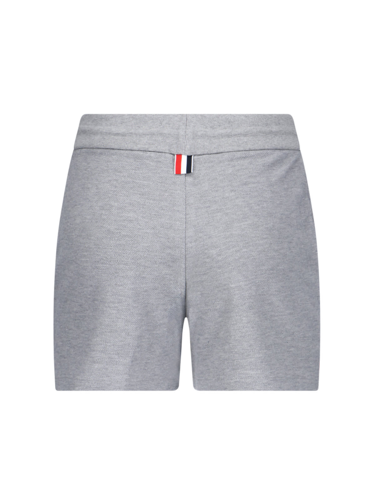 Shop Thom Browne Logo Sporty Shorts In Gray