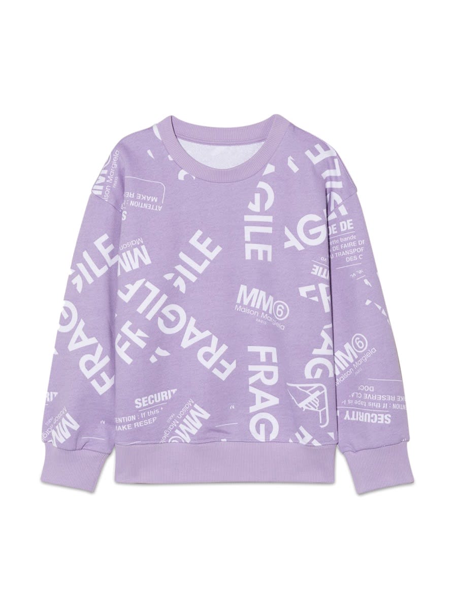 Shop Mm6 Maison Margiela Sweatshirt In Lilac