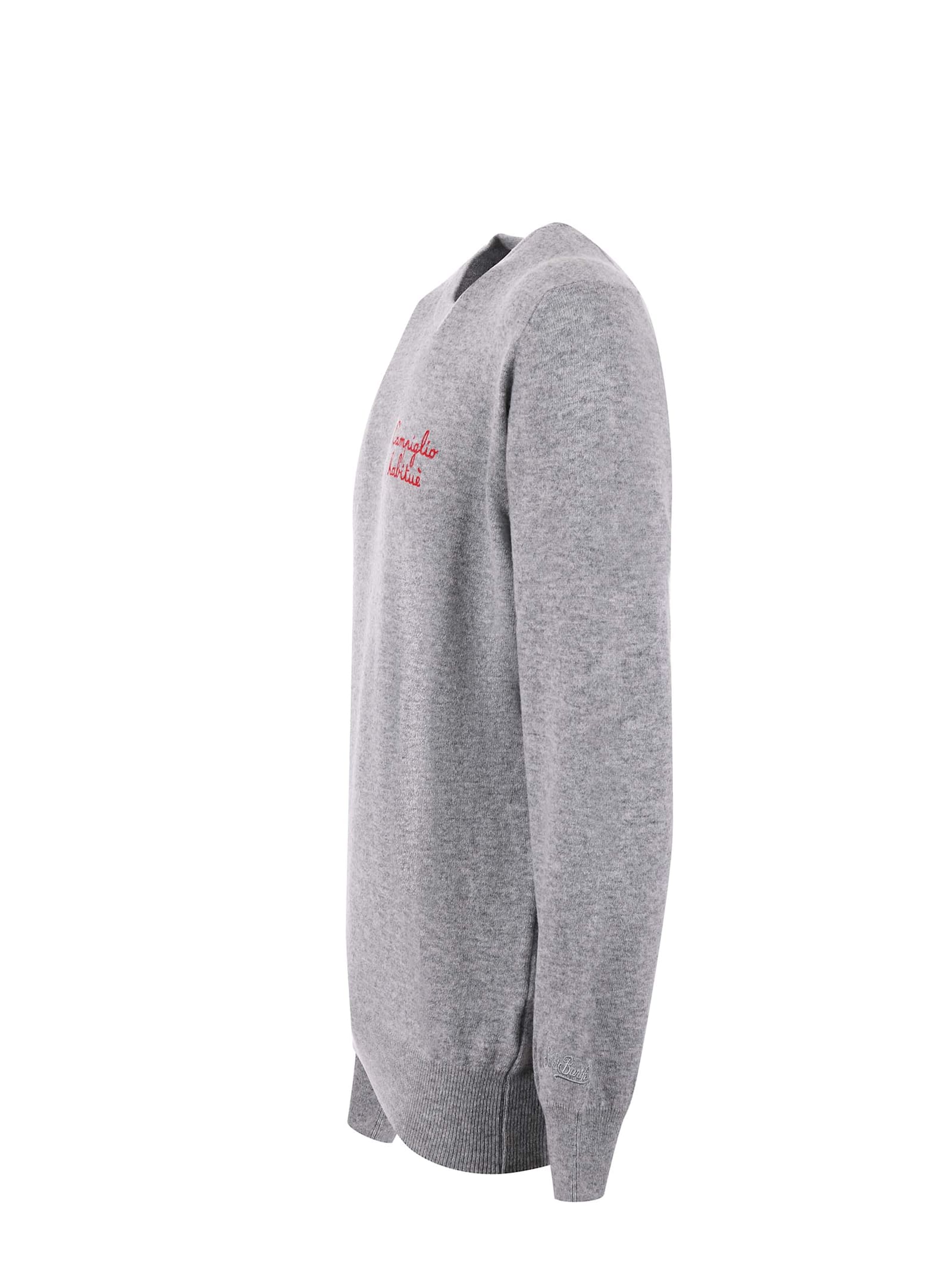 Shop Mc2 Saint Barth Sweater In Wool And Cashmere Blend In Grey