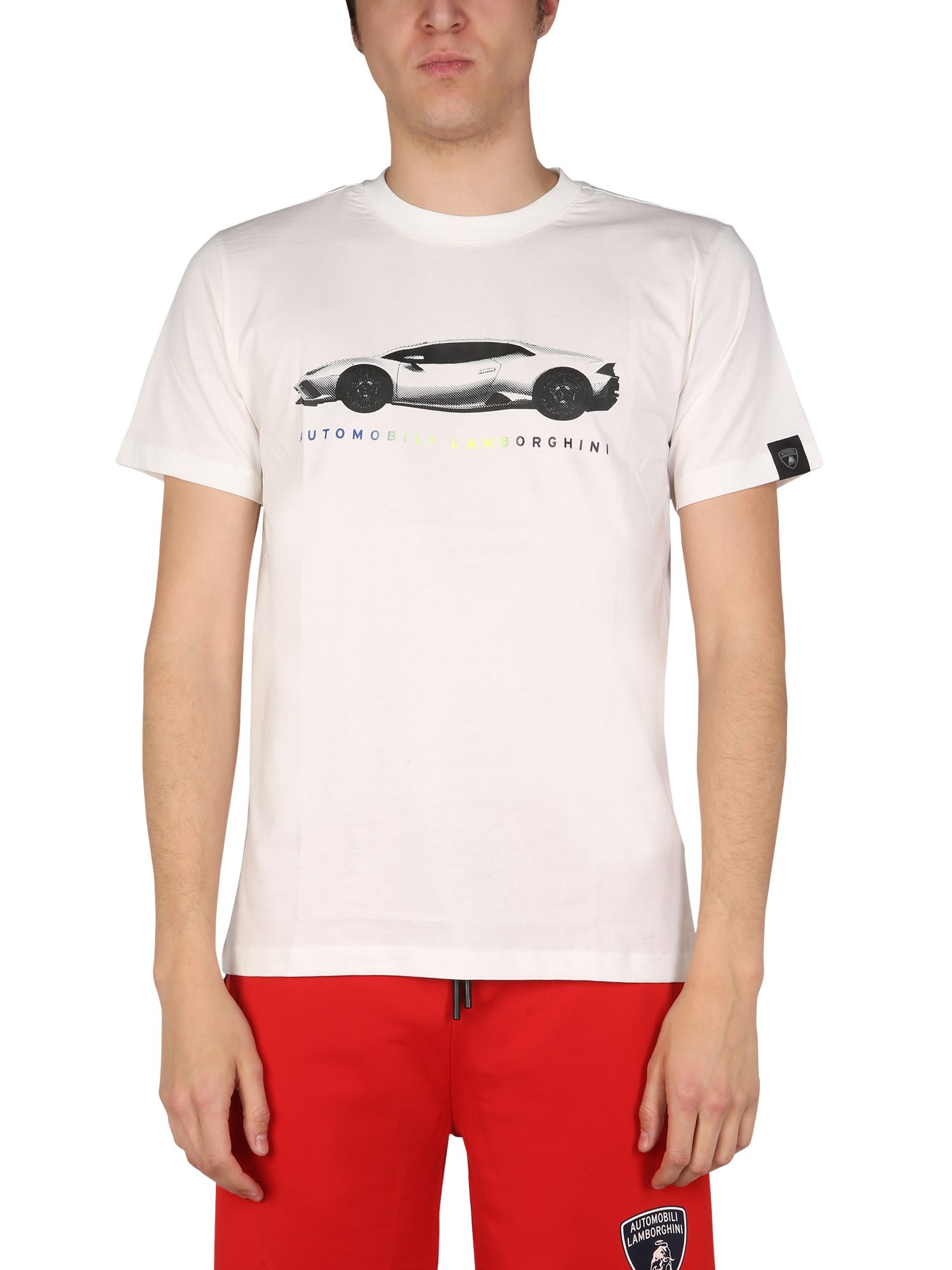 Automobili Lamborghini Logo Print T-shirt