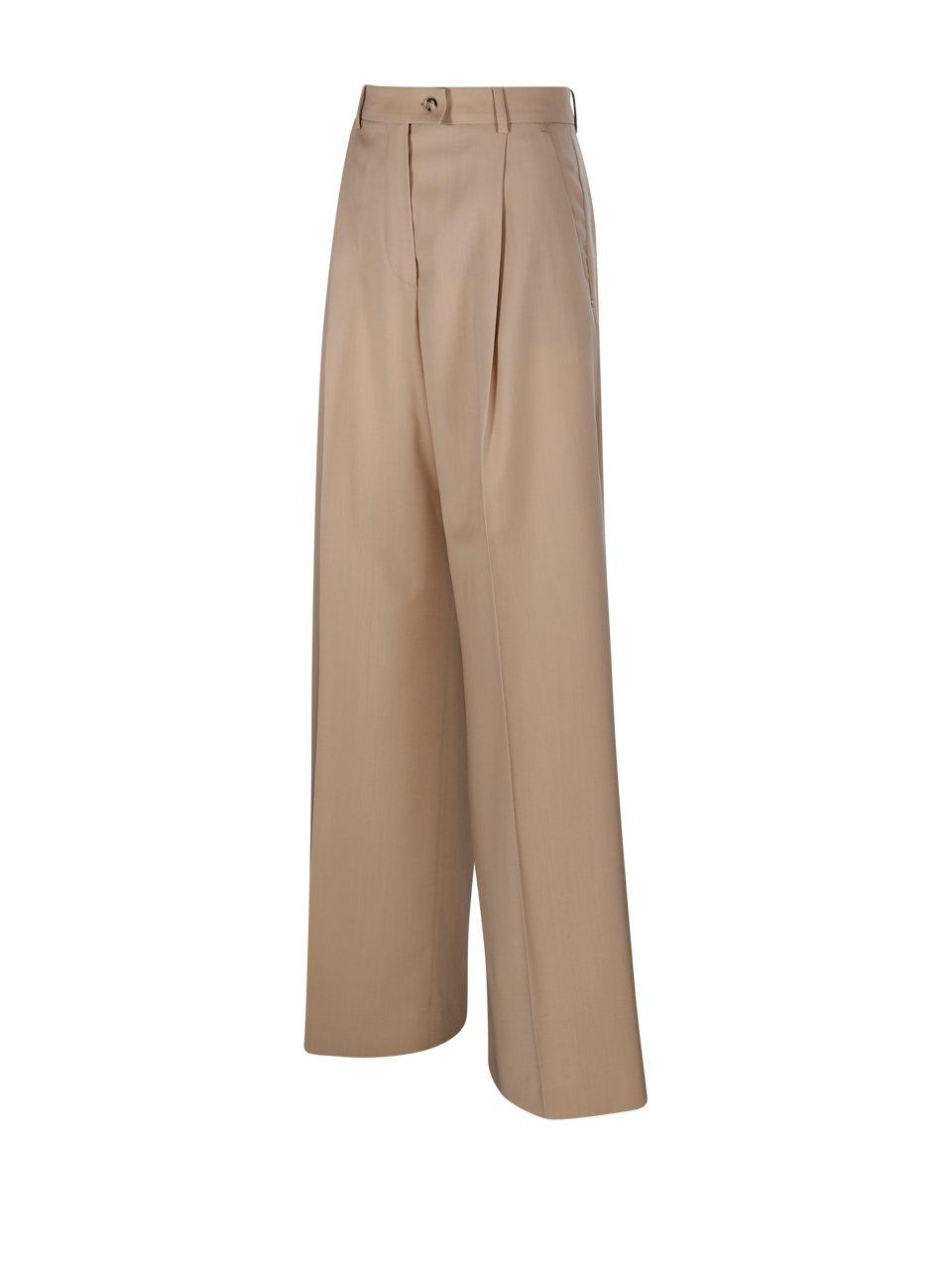 Shop Sportmax Button Detailed Straight Leg Pants In Beige