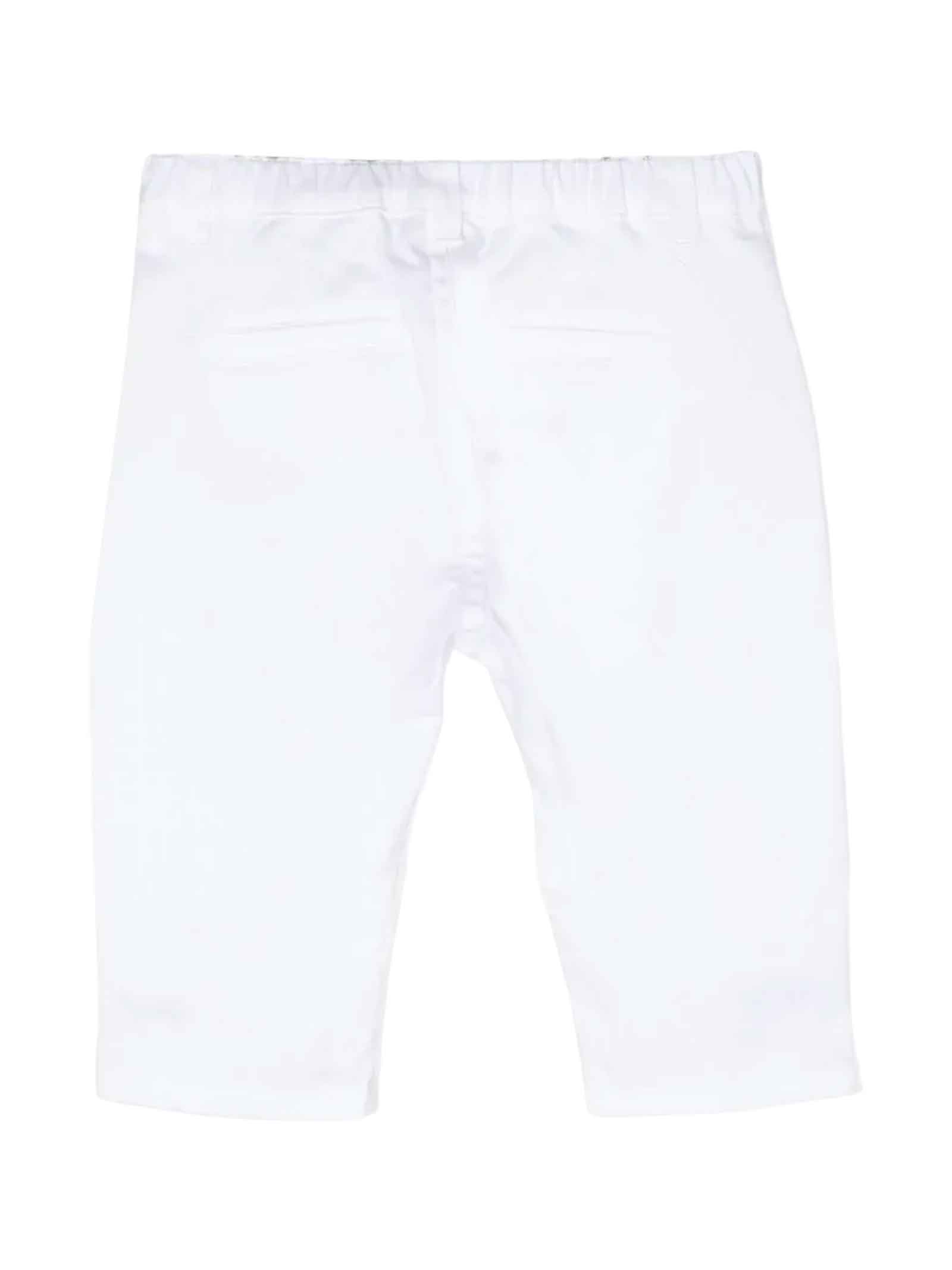 Shop Moschino White Trousers Baby Unisex In Bianco