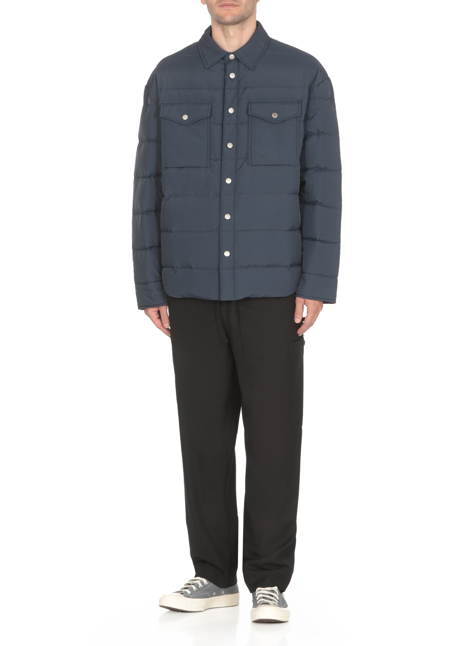 Shop Kenzo Padded And Quilted Jacket In Blu