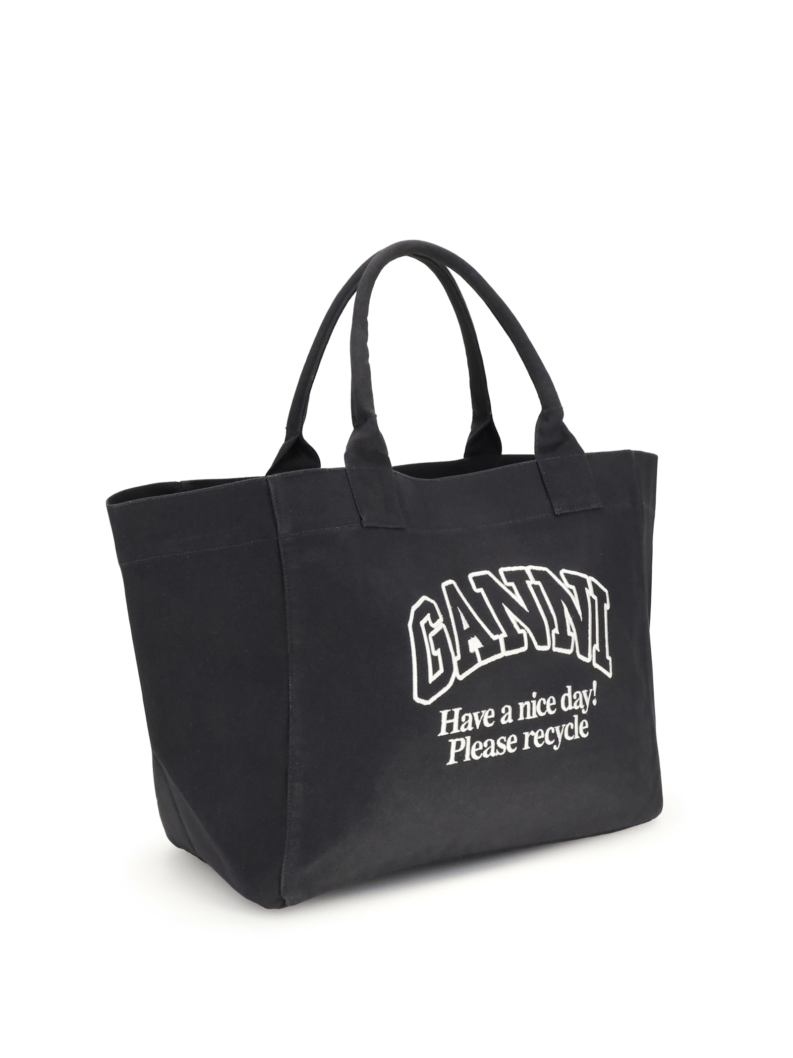 Ganni Women Xxl Canvas Tote Bag