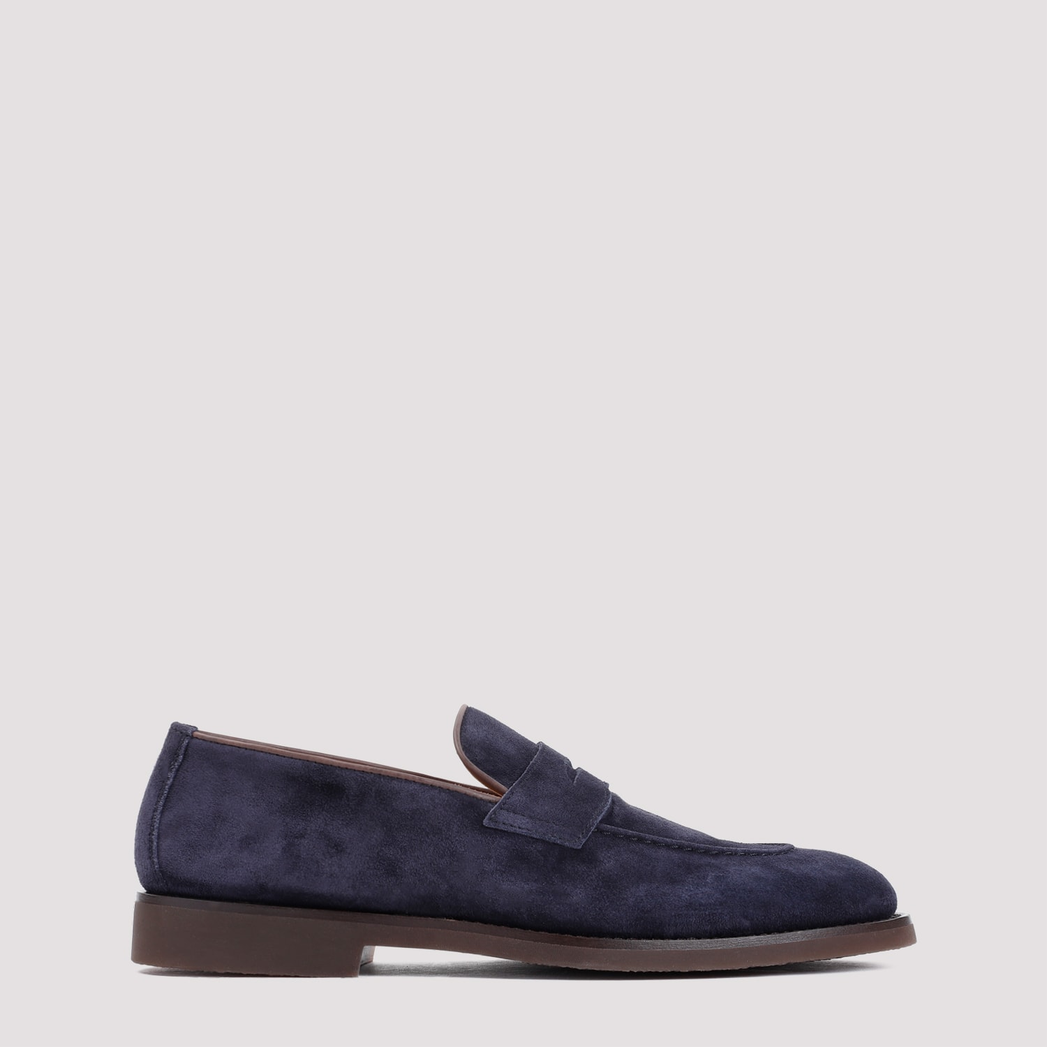 Shop Brunello Cucinelli Loafers In Dark Blue