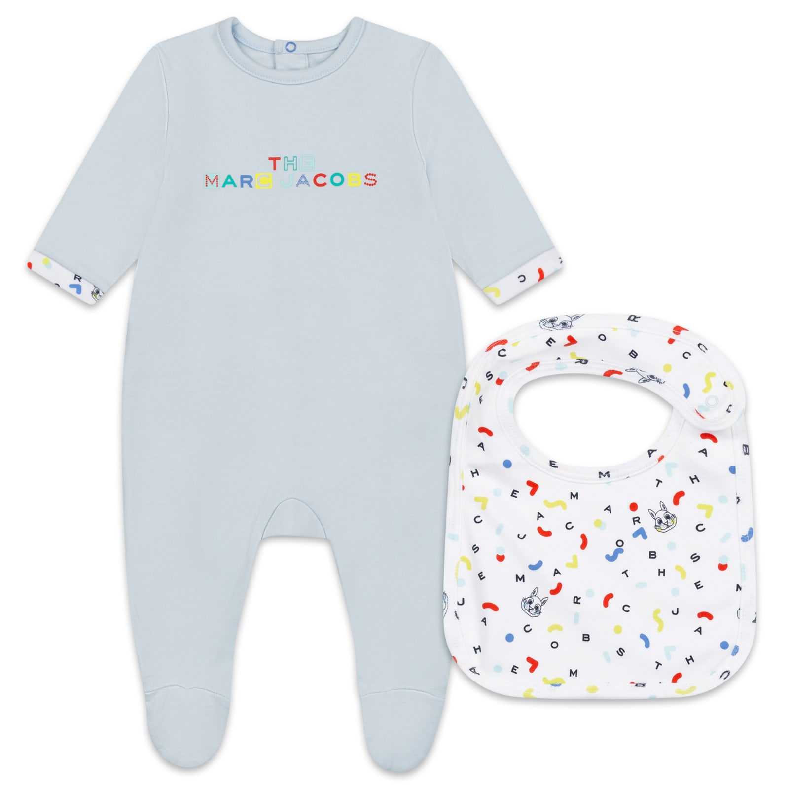 Marc Jacobs Babies' Jumpsuit With Print In Blu Cielo