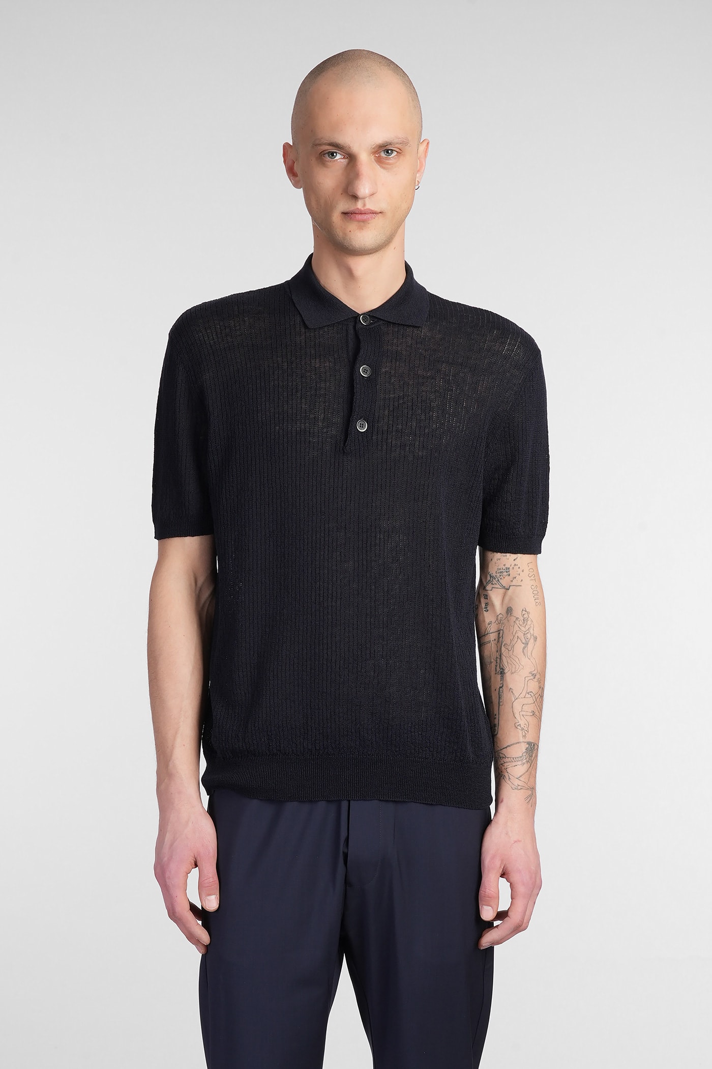 Shop Barena Venezia Marco Polo In Blue Linen