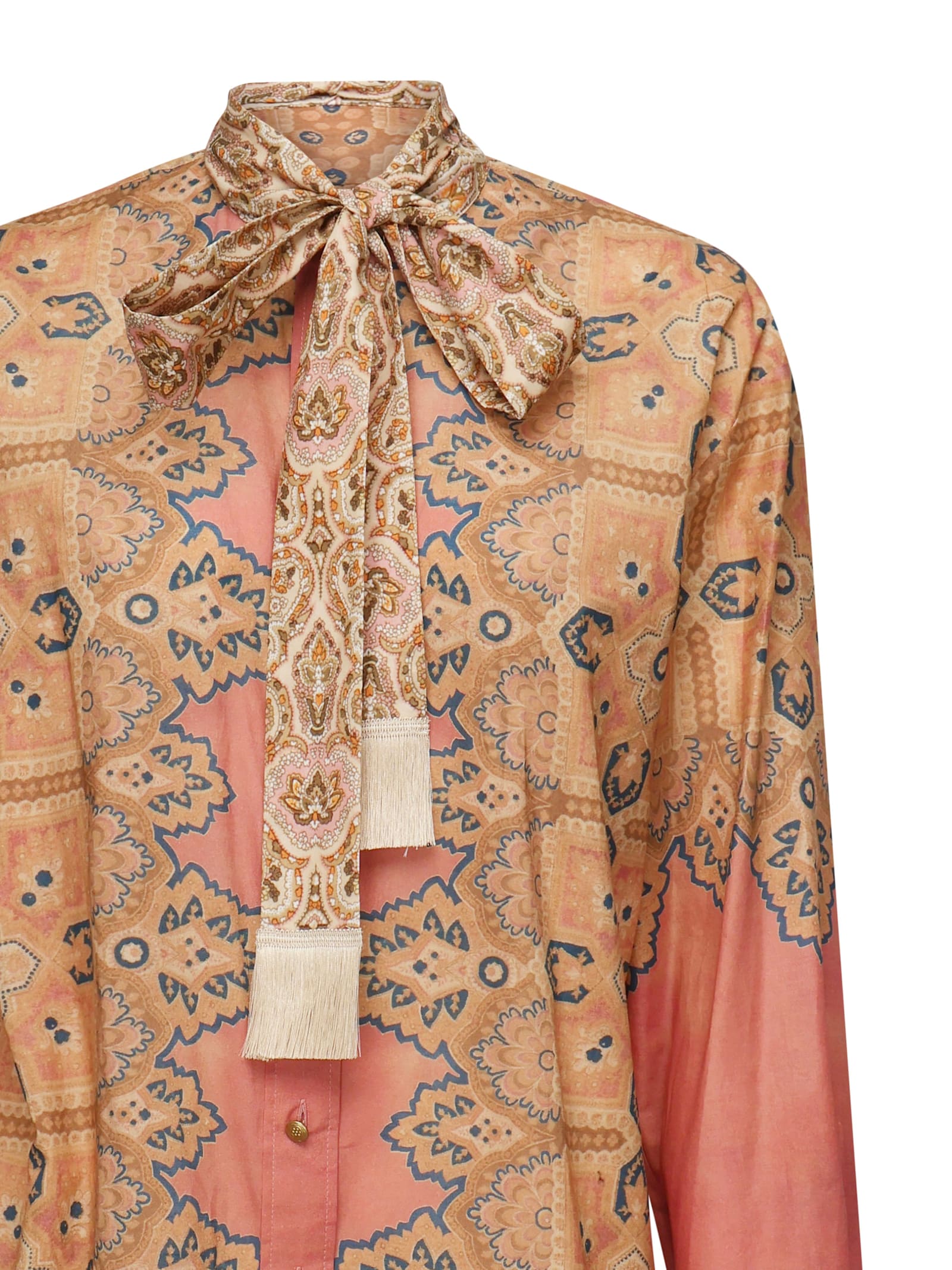 Valentino Bluse Voyage Imaginaire Aus Baumwollmusselin In Multicolour