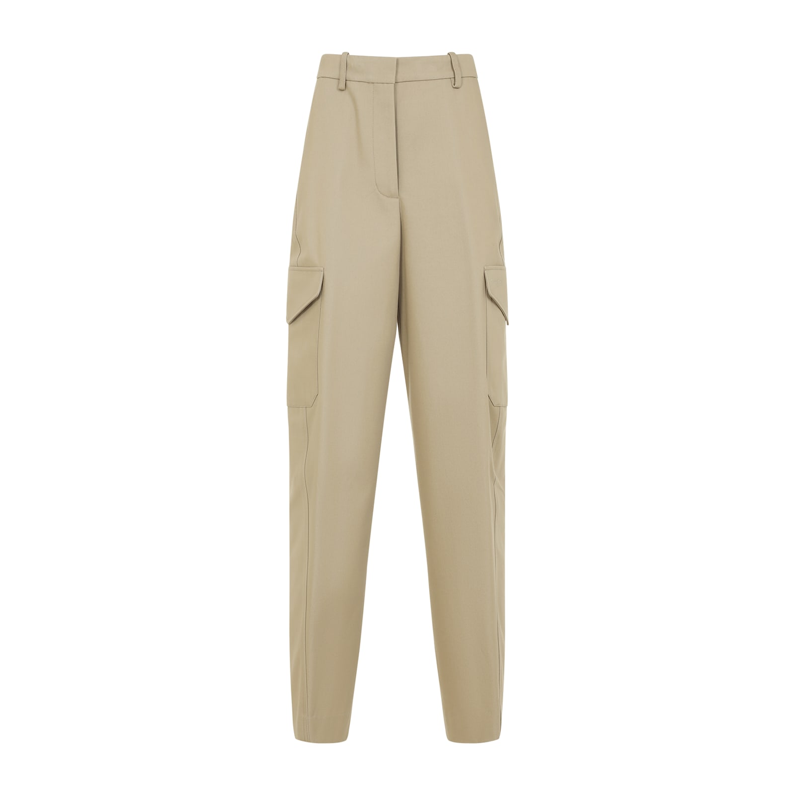 Givenchy Womens Beige Cocoon Straight-leg Cotton-wool Blend Trousers In Neutral