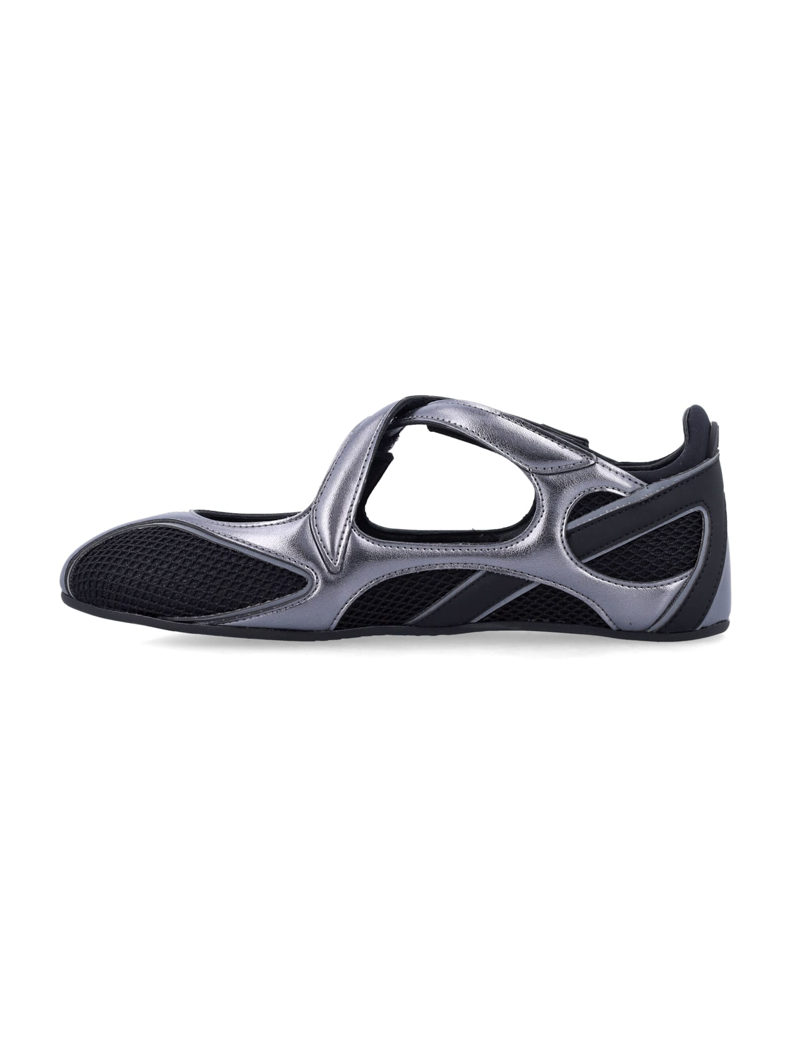 Attico Contemporary Black Ballerinas With Crisscross Straps In Black