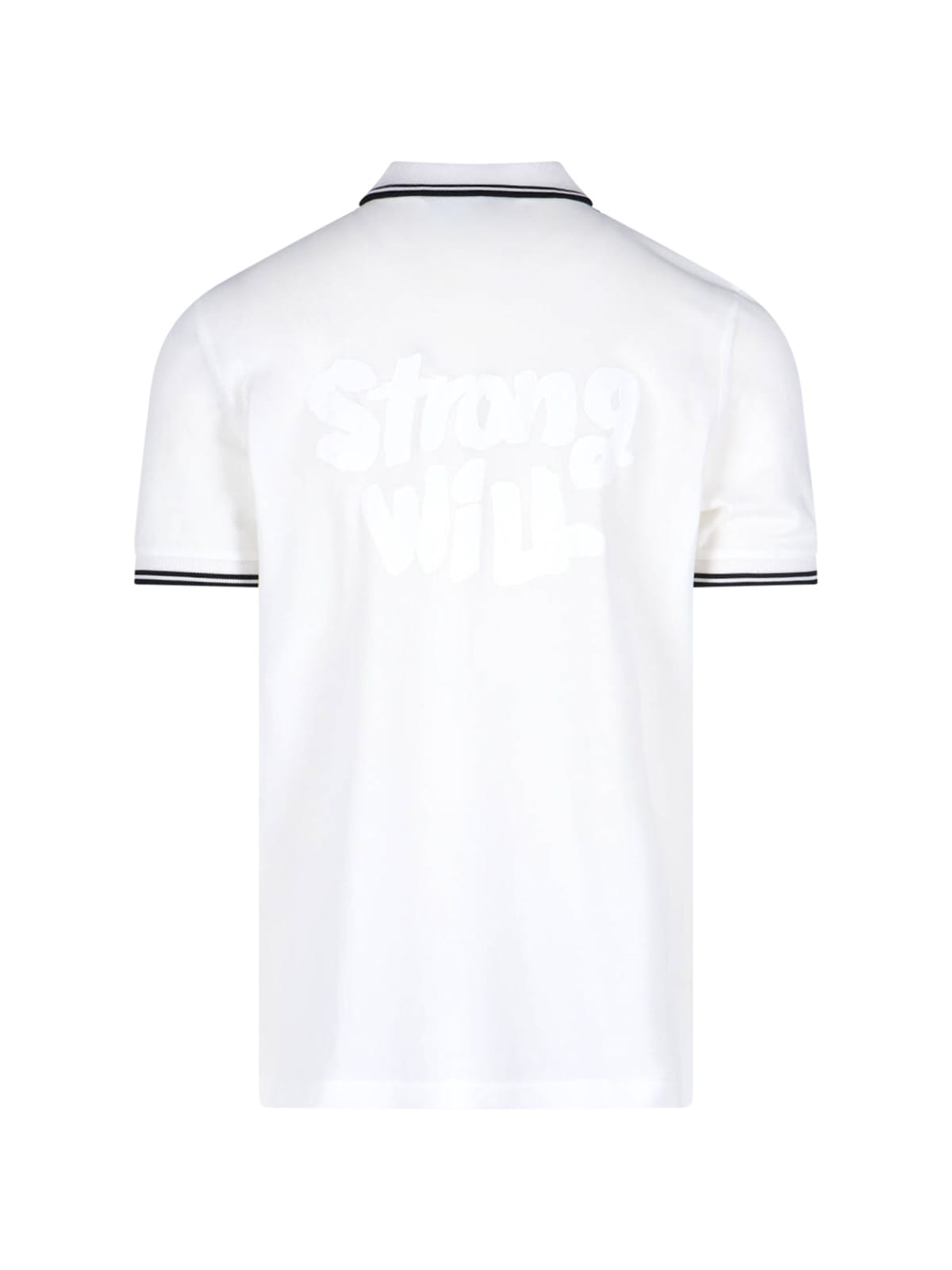 Comme Des Garçons Collared Polo T-shirts Ribbed Cuffs In White