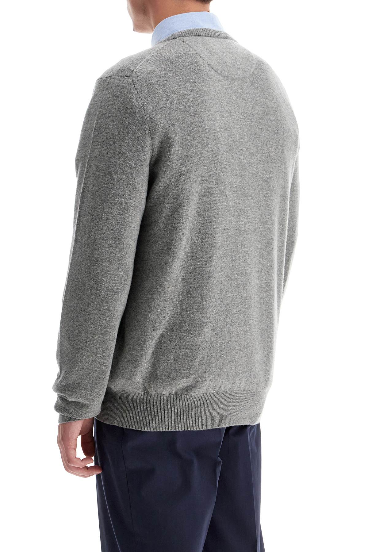 Shop Polo Ralph Lauren Wool Pullover With Pony Embroidery In Fawn Grey Heather (grey)