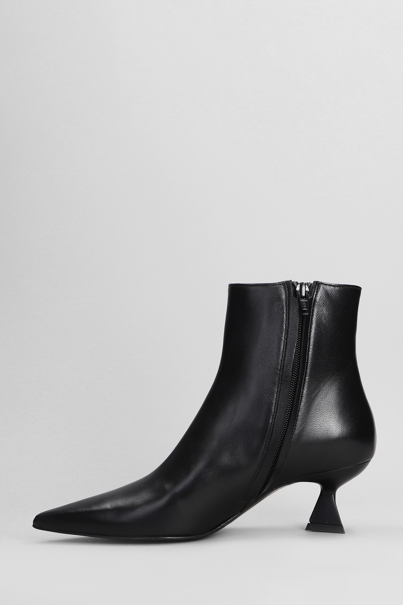 ROBERTO FESTA JINA HIGH HEELS ANKLE BOOTS IN BLACK LEATHER 