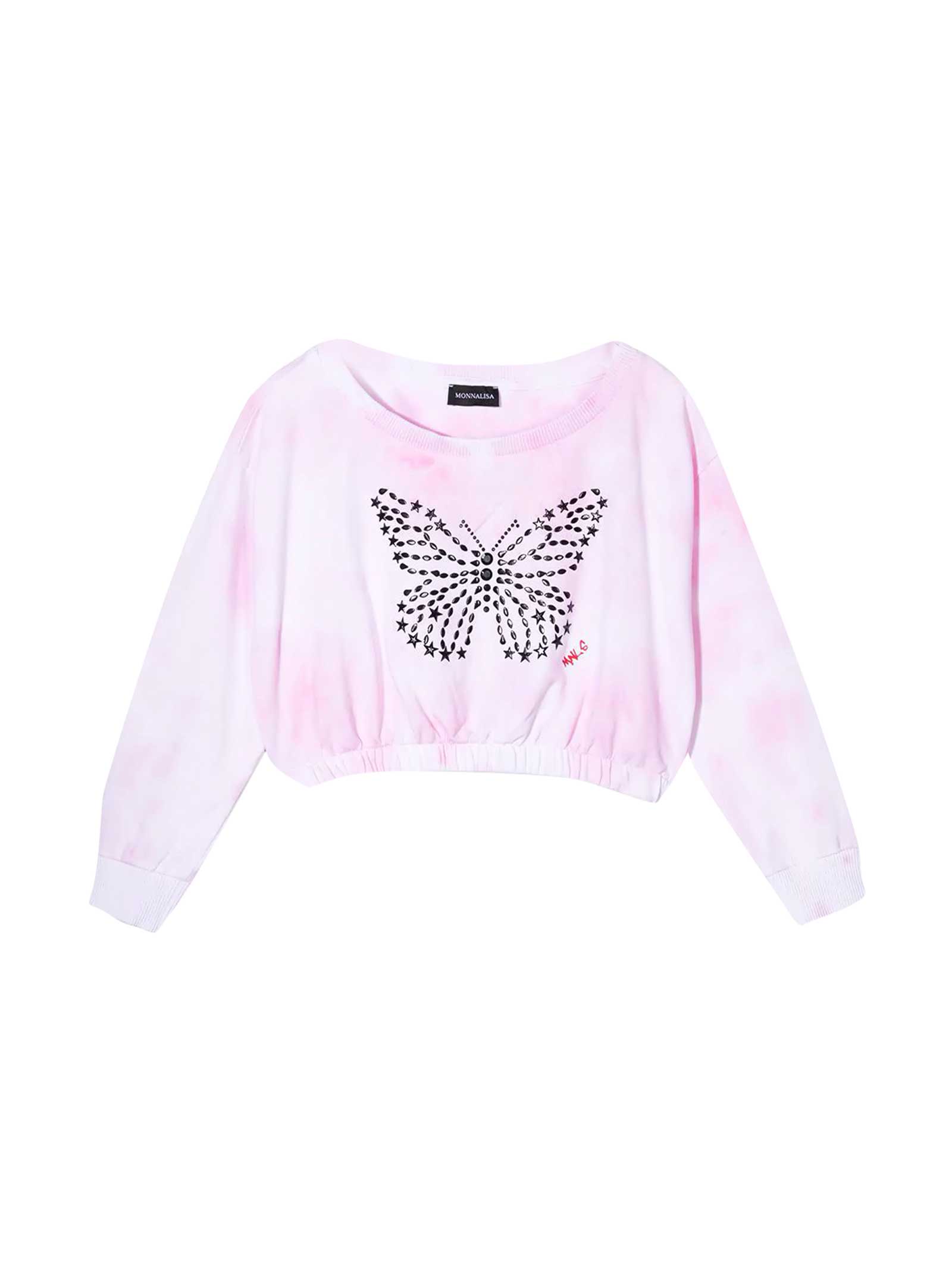 Monnalisa Pink Sweatshirt With Print