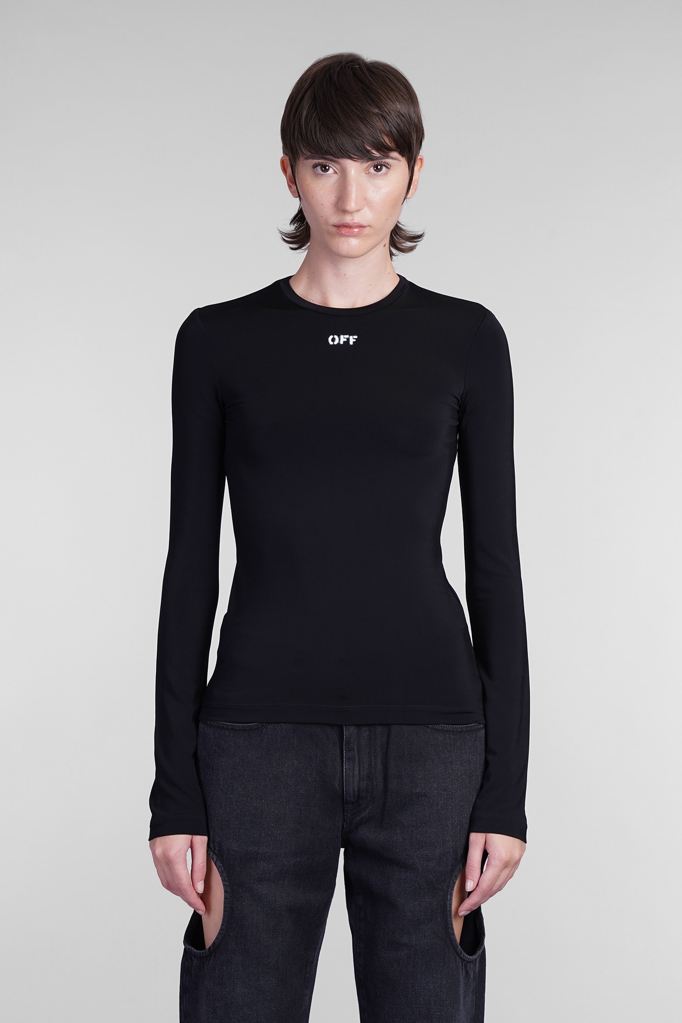 Shop Off-white Topwear In Black Viscose