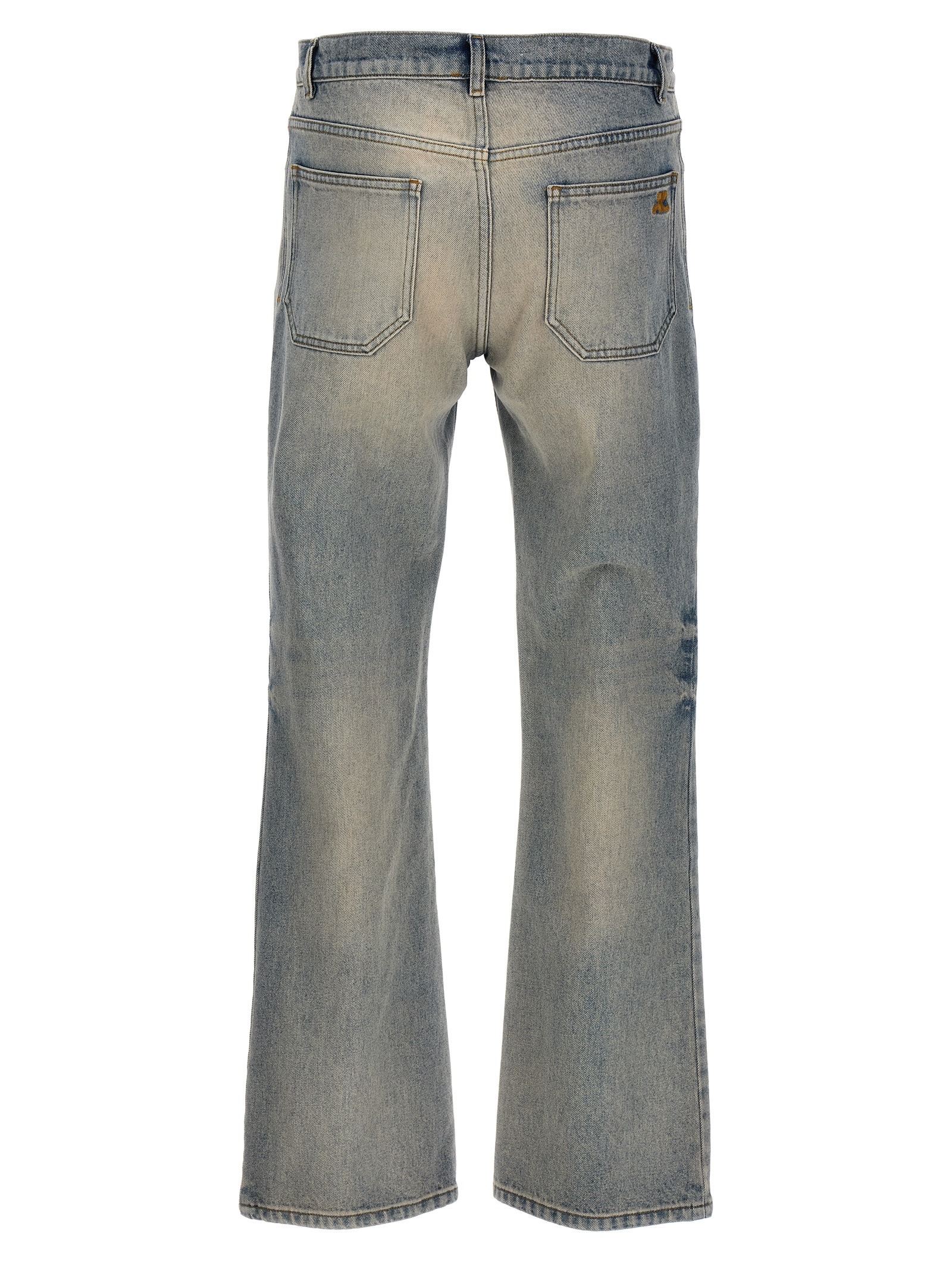 Shop Courrèges 70s Bootcut Jeans In Denim Blue