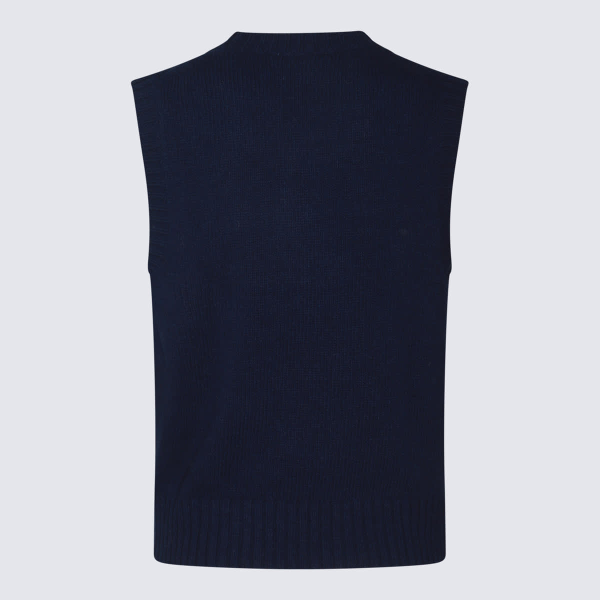 Shop Ganni Dark Blue Wool Knitwear In Sky Captain