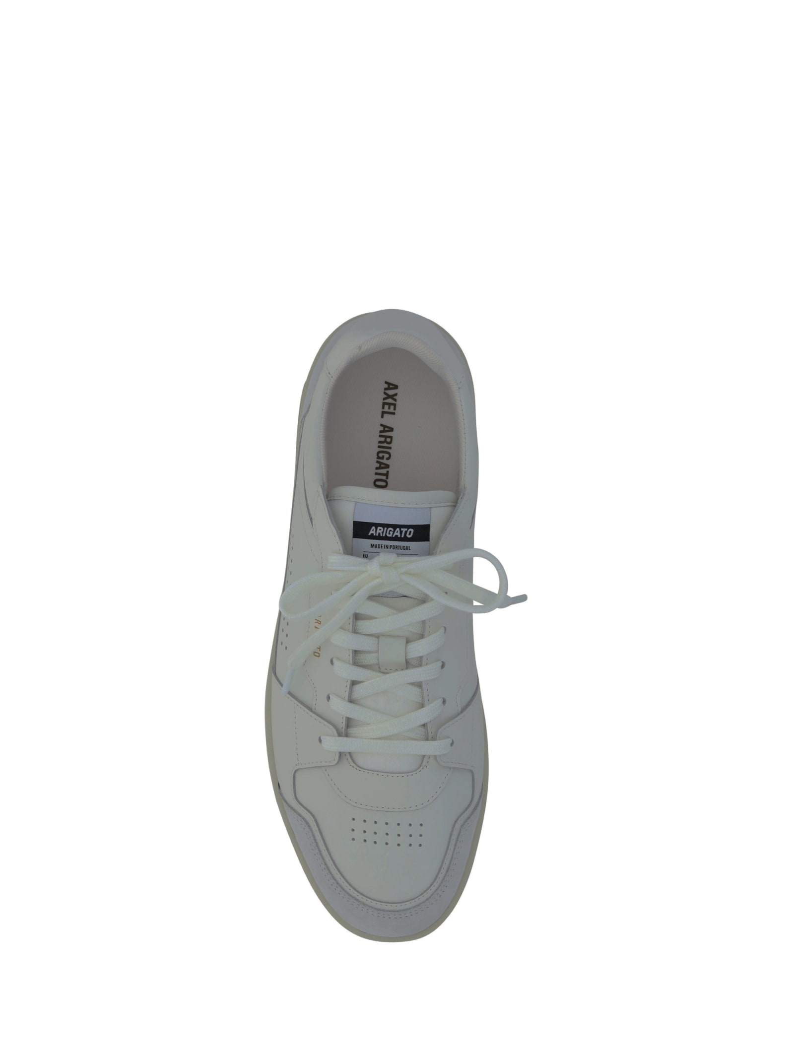 Axel Arigato Calfskin Dice Lo Sneakers With Suede Panels In White