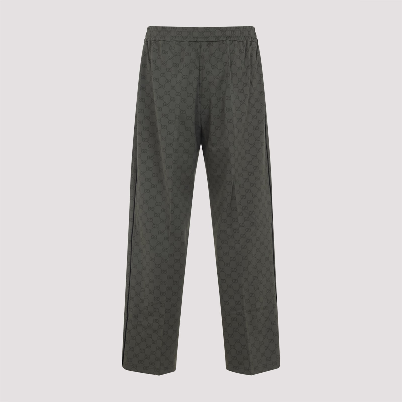 Gucci Straight-leg Trousers In Subtle Checkered Pattern In Gray