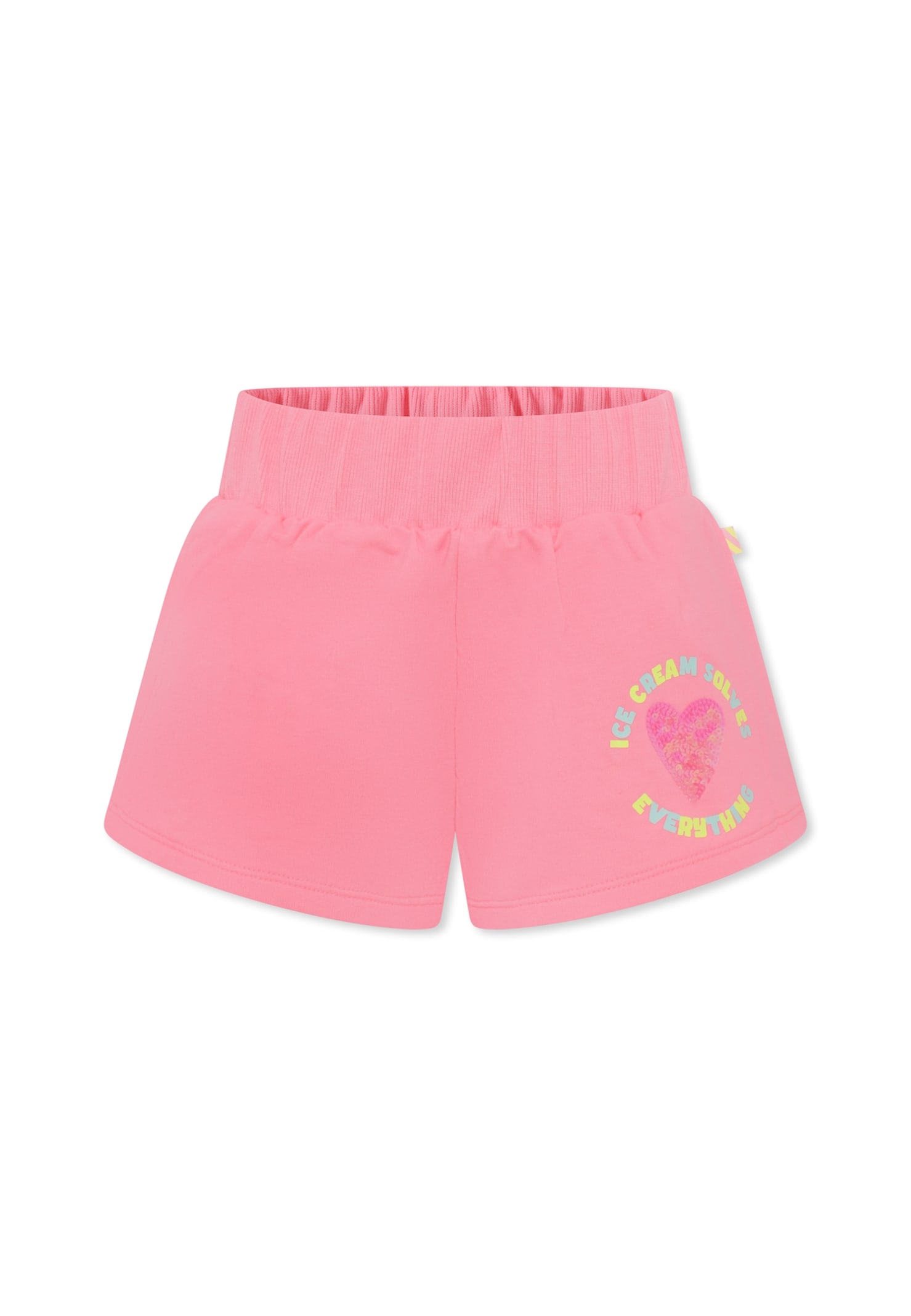 Billieblush Pink Shorts For Girl With Heart In Pink