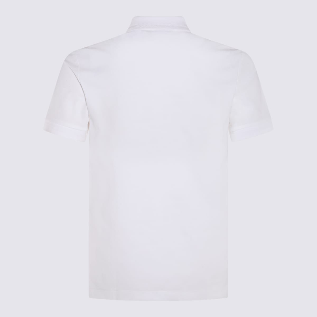 Shop Burberry White And Archive Beige Cotton Polo Shirt