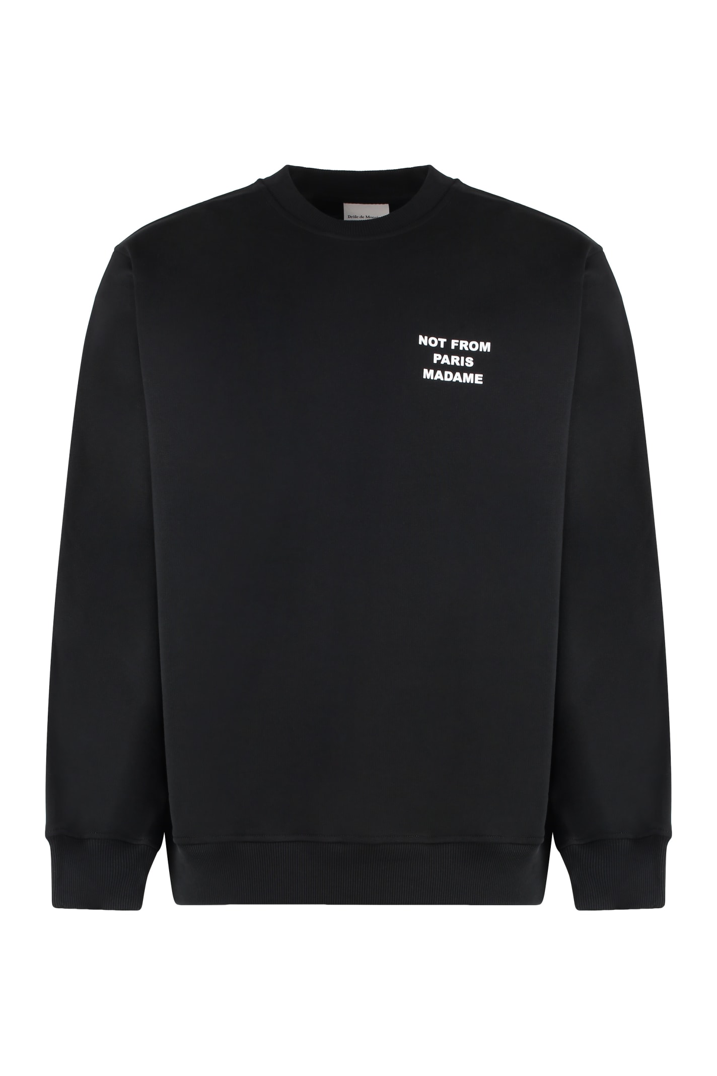 Slogan Cotton Crew-neck Sweatshirt
