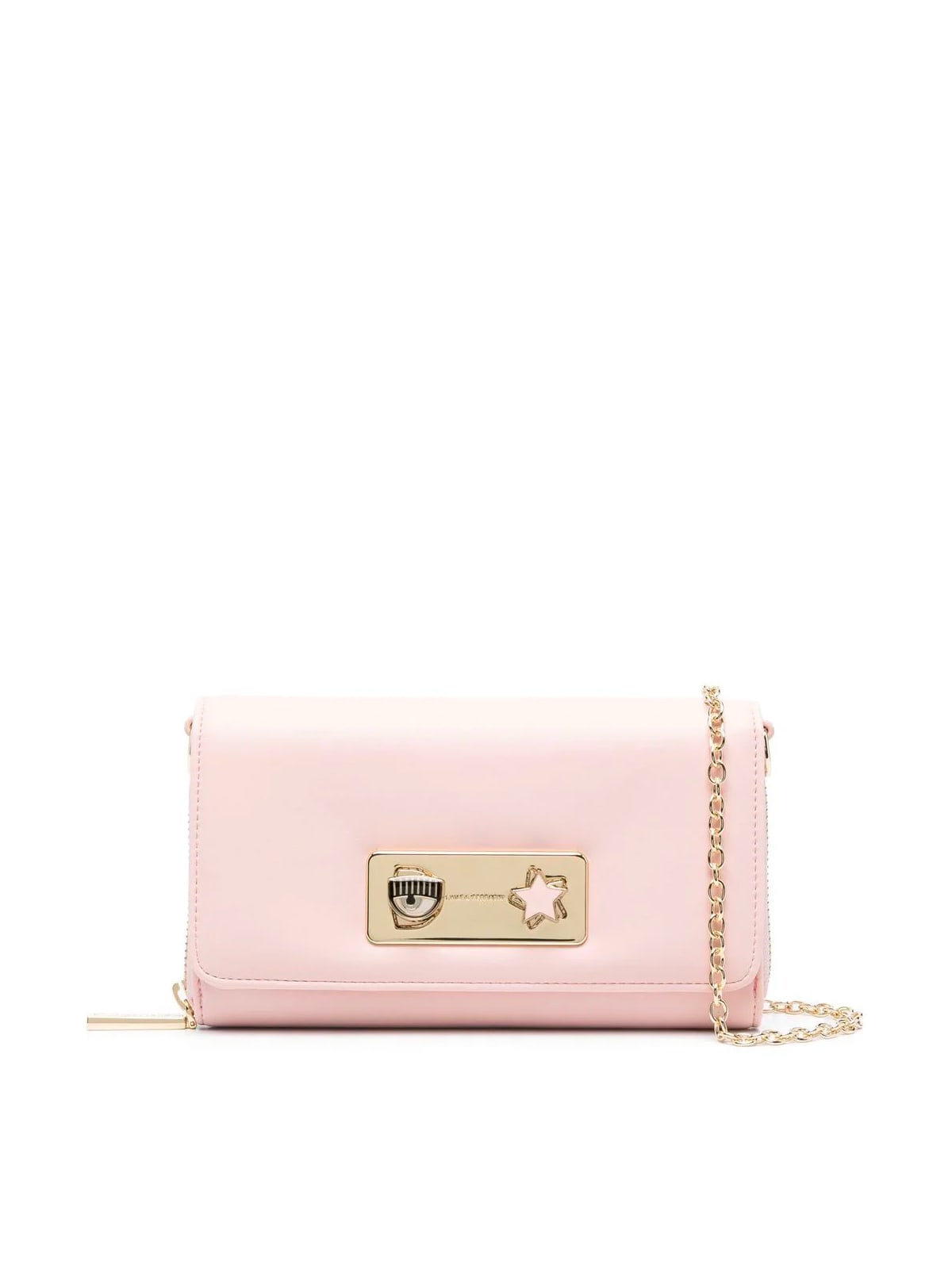 Chiara Ferragni Pocket With Shoulder Band And Rotatable Logo As Opening In Peach