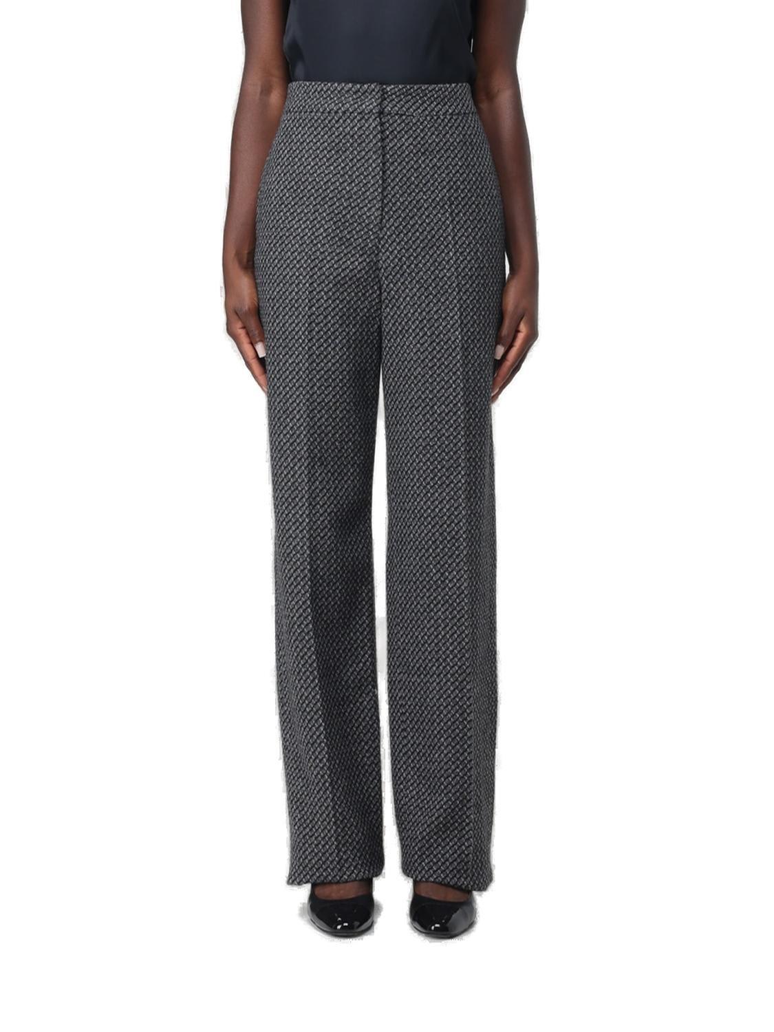 Pattern-jacquard Tailored Trousers Emporio Armani