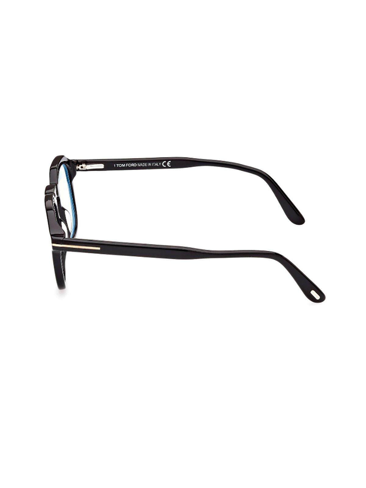 Tom Ford Round Frame Glasses In 49001 - Nero Lucido