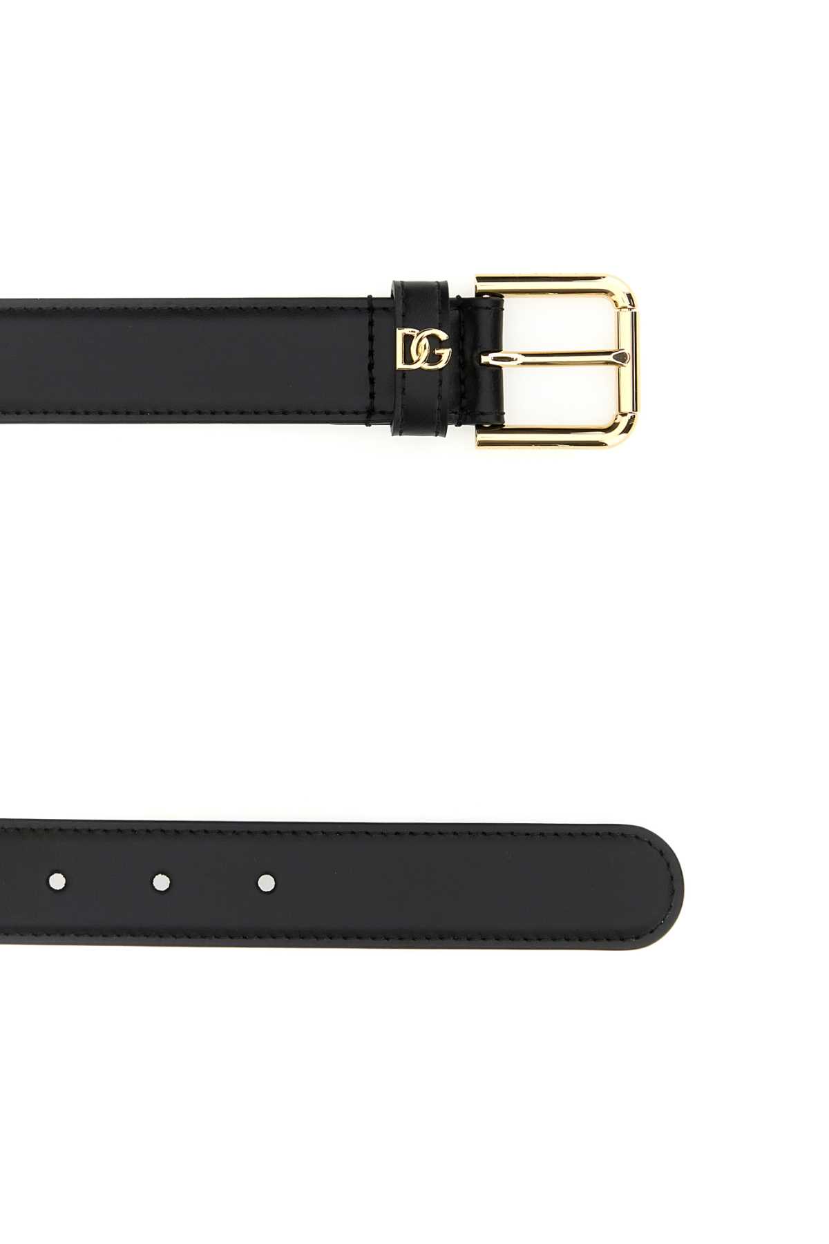 Dolce & Gabbana Black Leather Belt In Nero