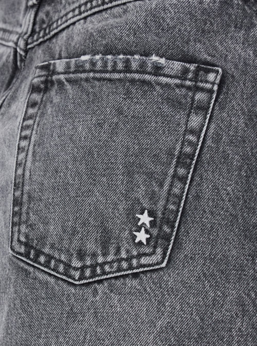 Icon Denim Blue High Waist Long Skirt With Logo Patch On The Rear And Logo Detail On The Rear In Denim Woman In Blu