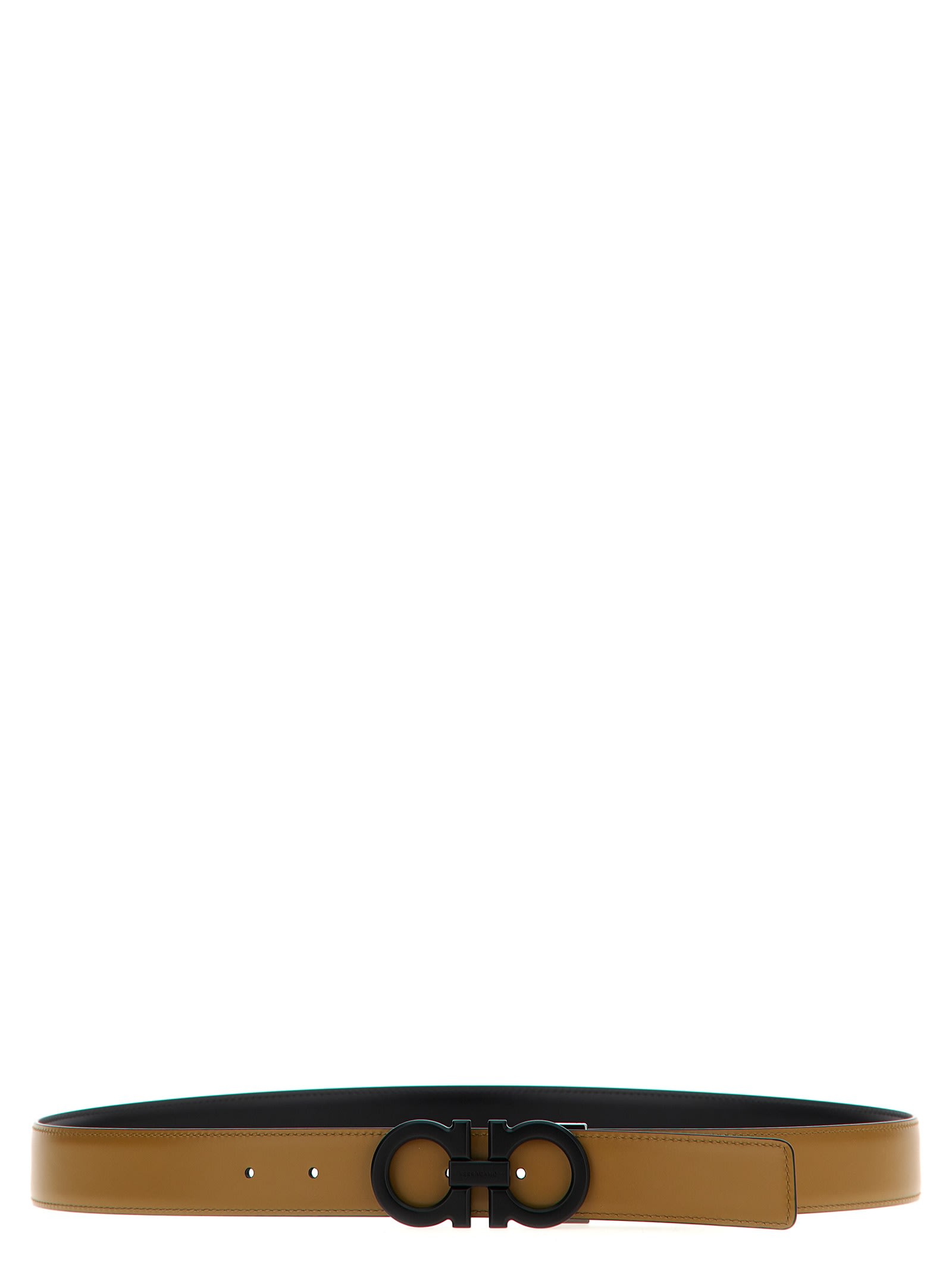 Ferragamo Reversible Gancini Belt In Black