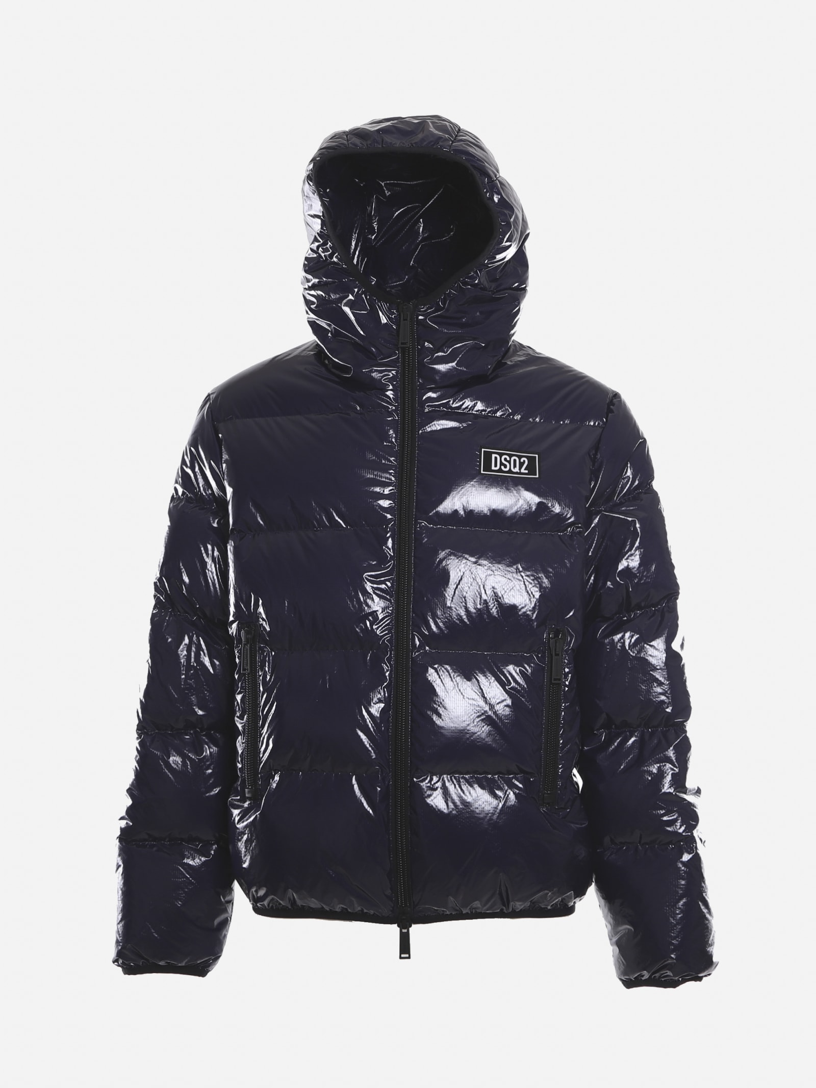 Dsquared2 Nylon Down Jacket With Logo Patch