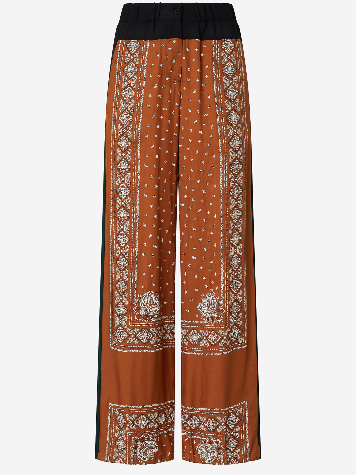 Pinko Wide Bandana Pattern Pants In Brown