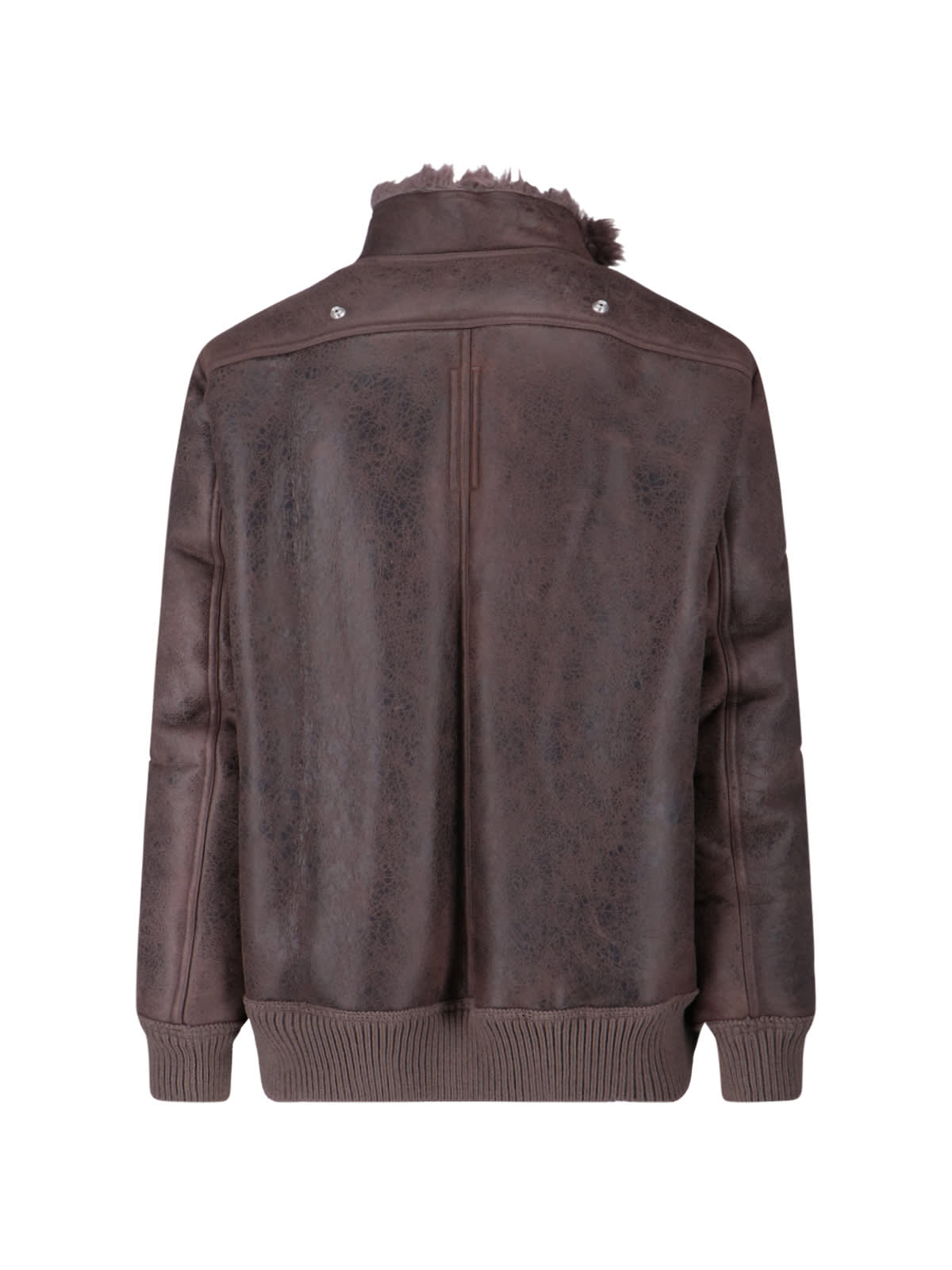 Rick Owens Lamb Leather And Shearling Jacket In Brown