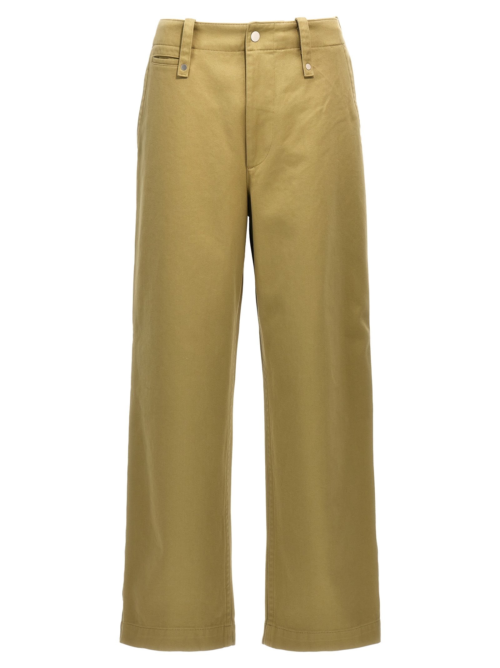 Shop Burberry Cotton Trousers In Green