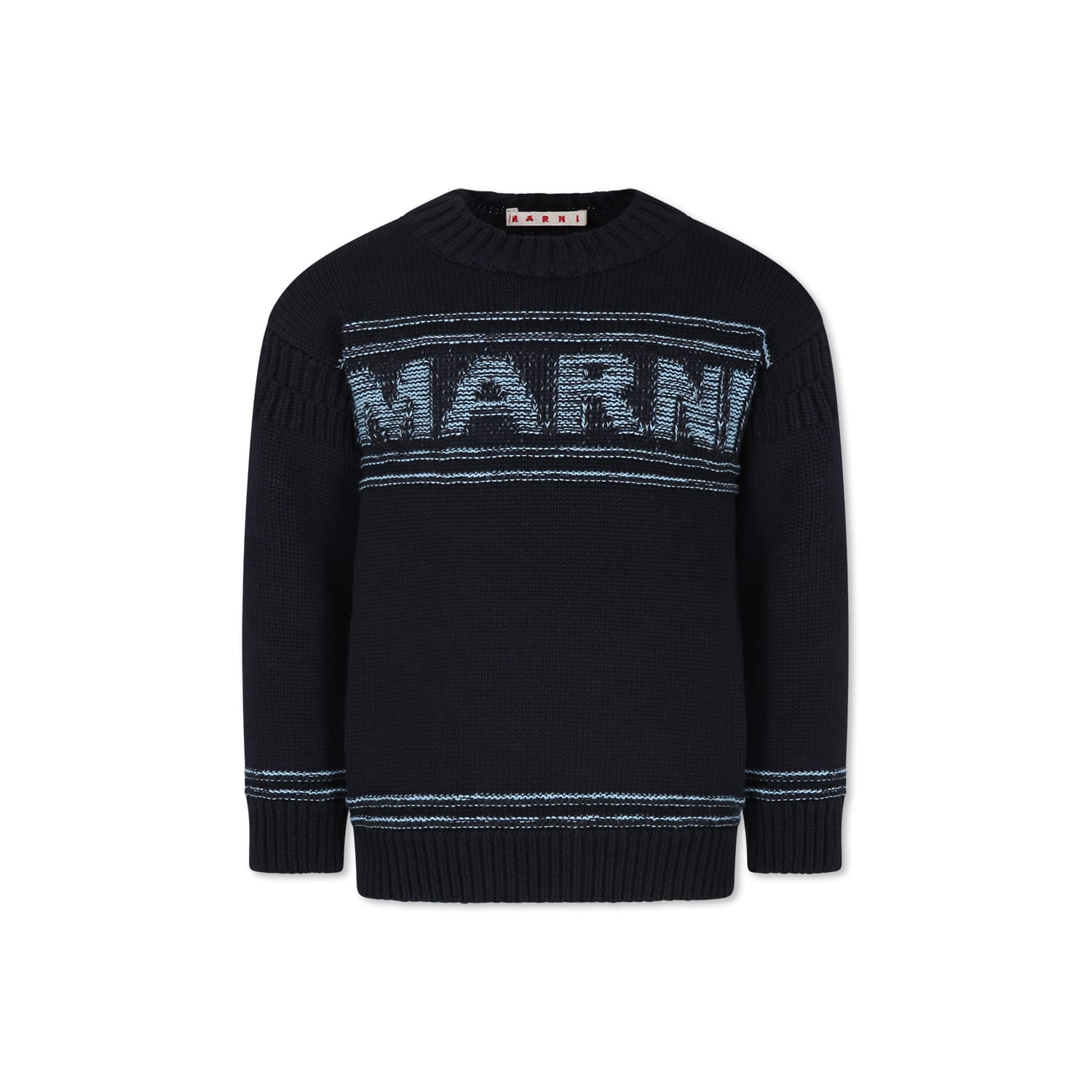Marni Blue Sweater For Kids With Logo