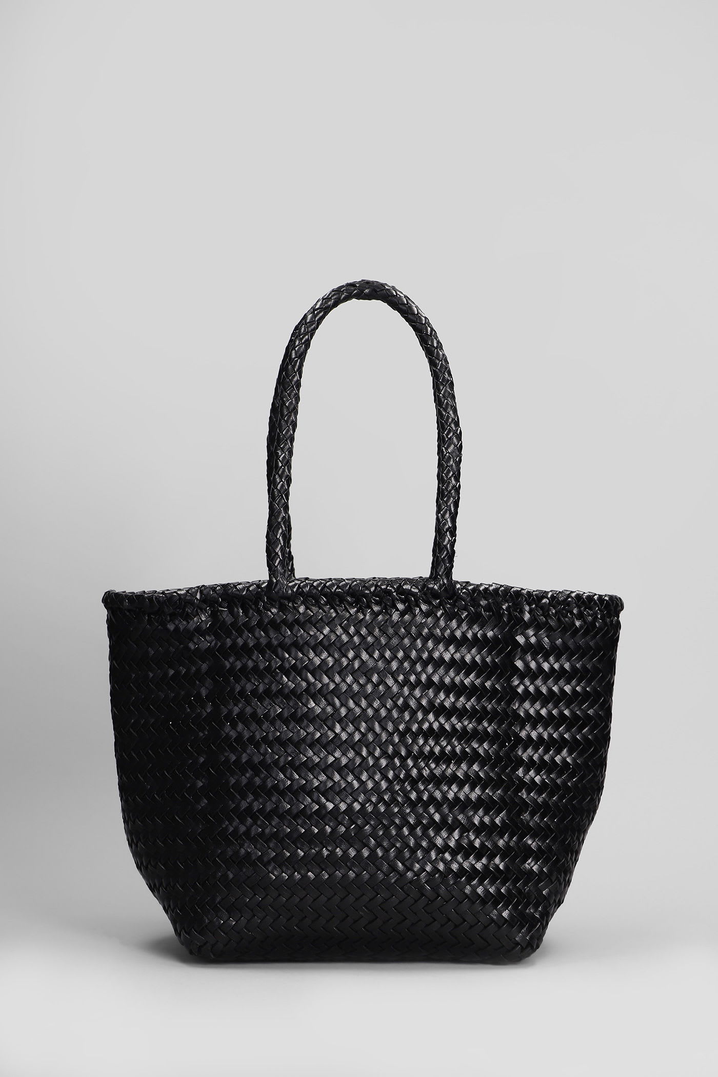 Grace Basket Small Tote In Black Leather